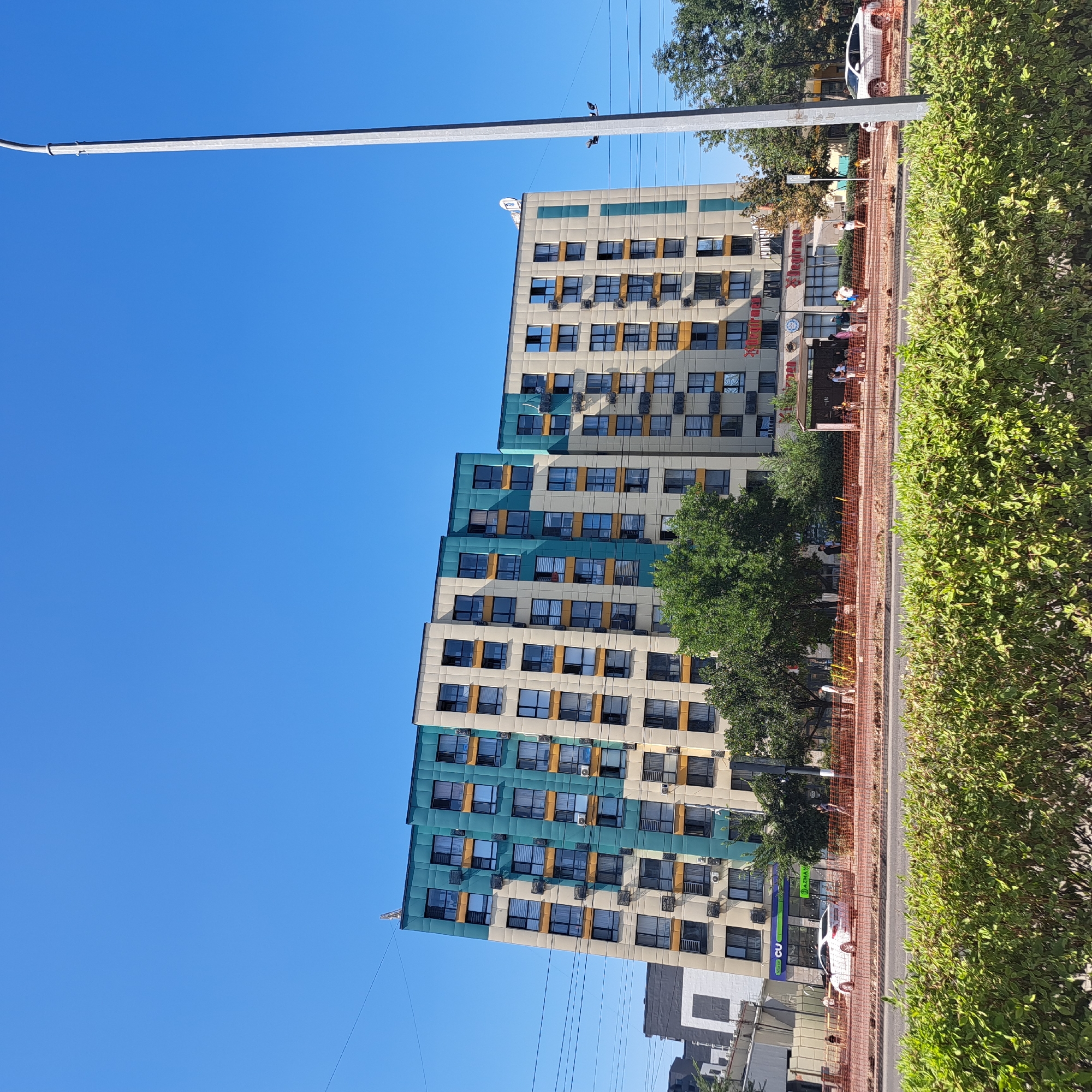 Street-level Almaty: buildings, greenery, and everyday urban detail