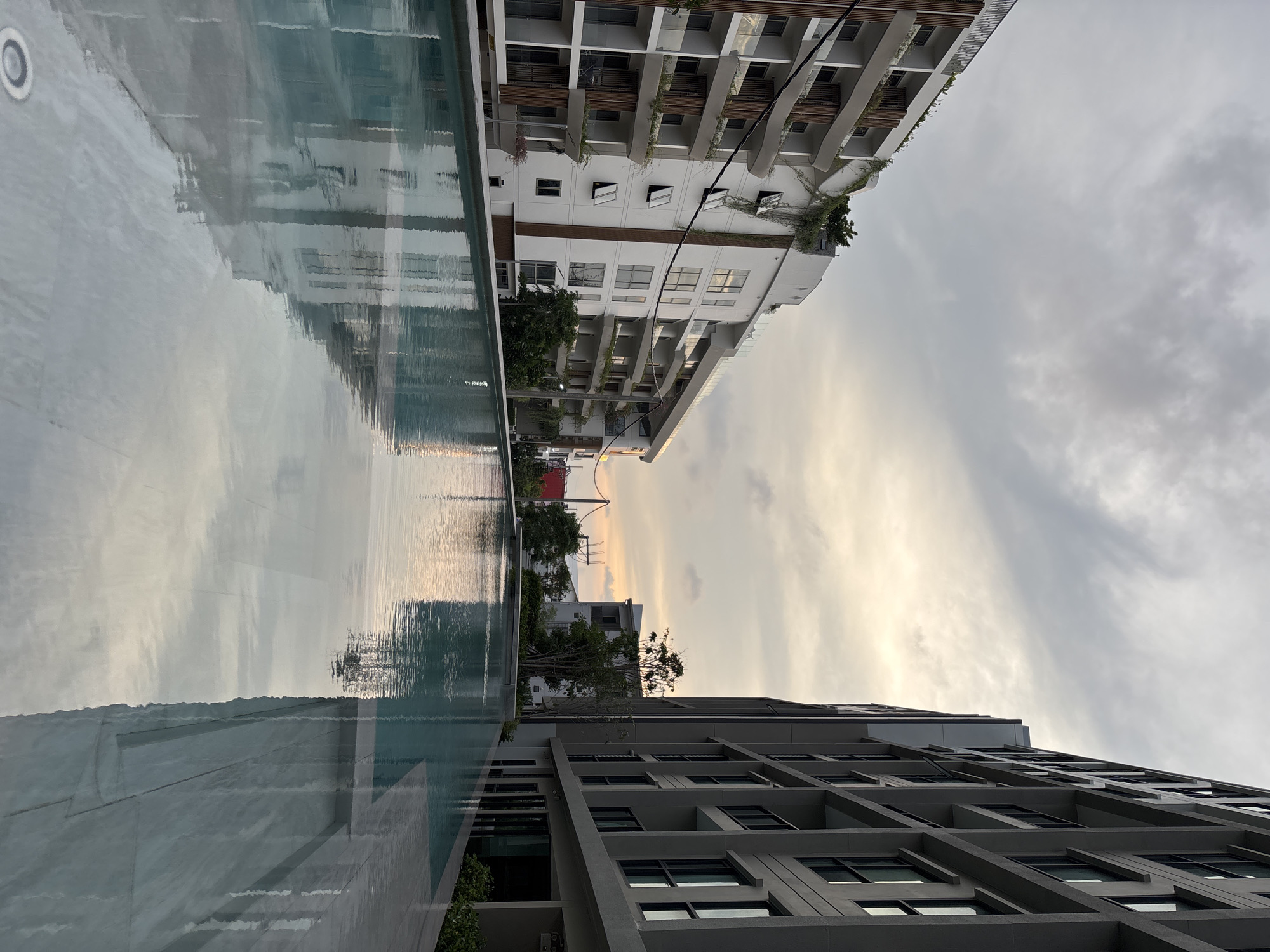 Rooftop pool reflections captured in Choeng Thale, Thailand