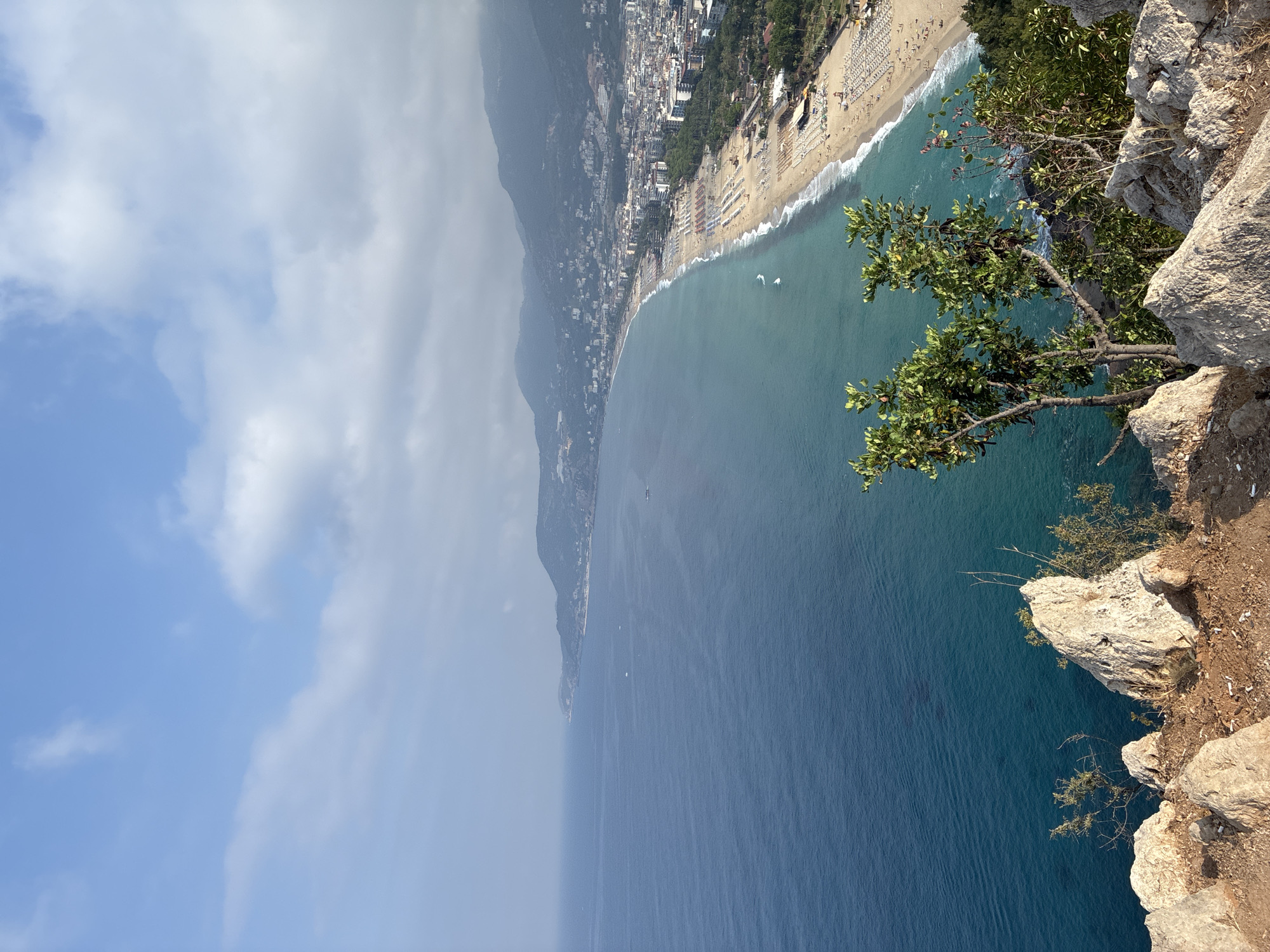 Alanya from above: coast, cliffs, city, and hillside gardens