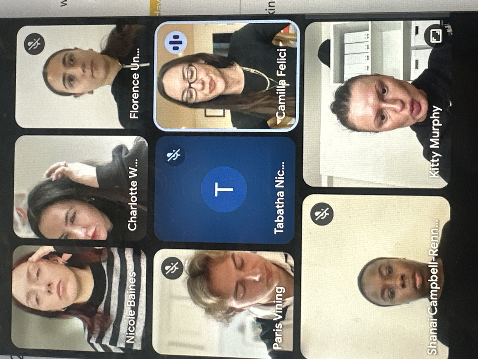 Nine-person video call screenshot captured in Tunbridge Wells