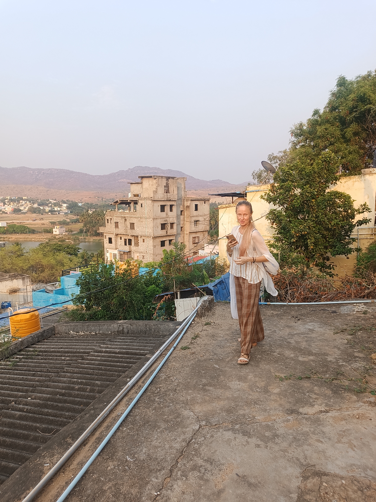 Daily life documented across Puttaparthi, India morning hours