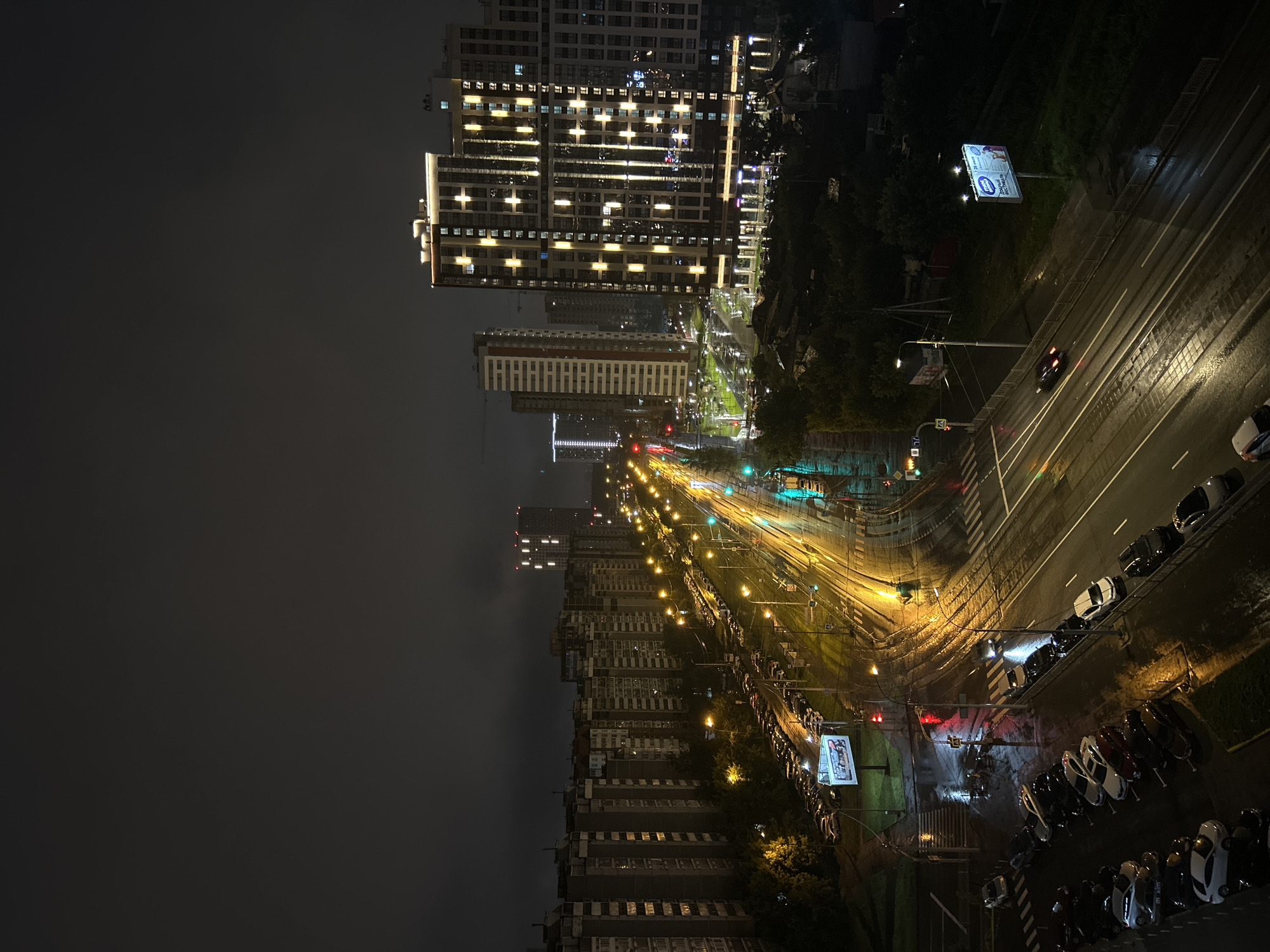 Rainy night in Yekaterinburg, inside and out