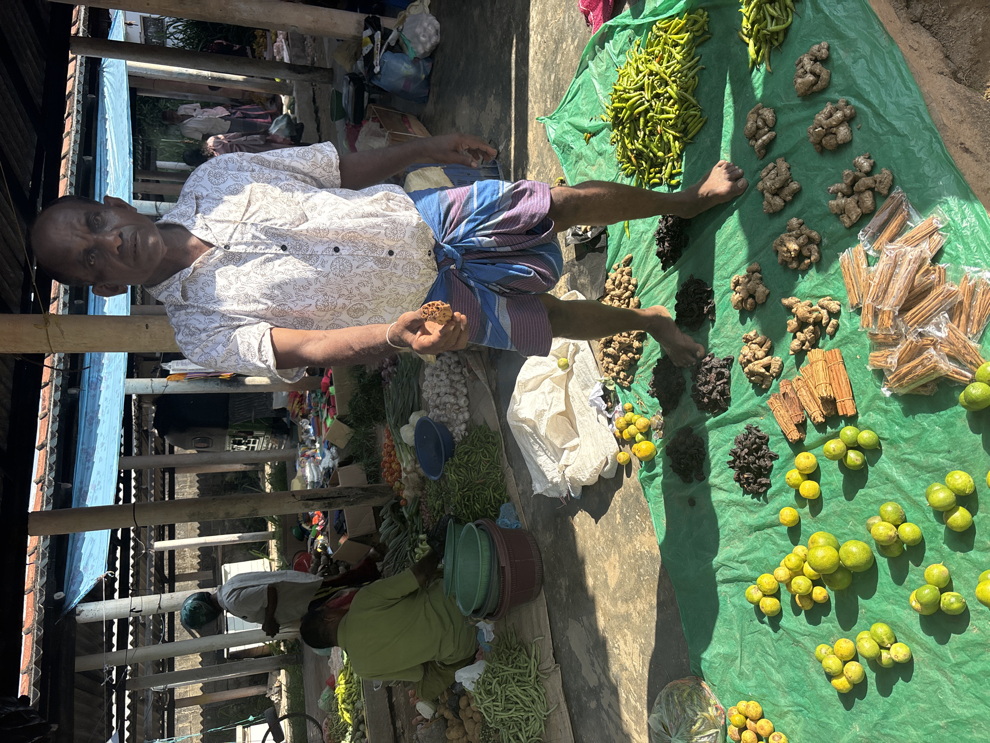 Early morning produce market operates in Mirissa, Sri Lanka