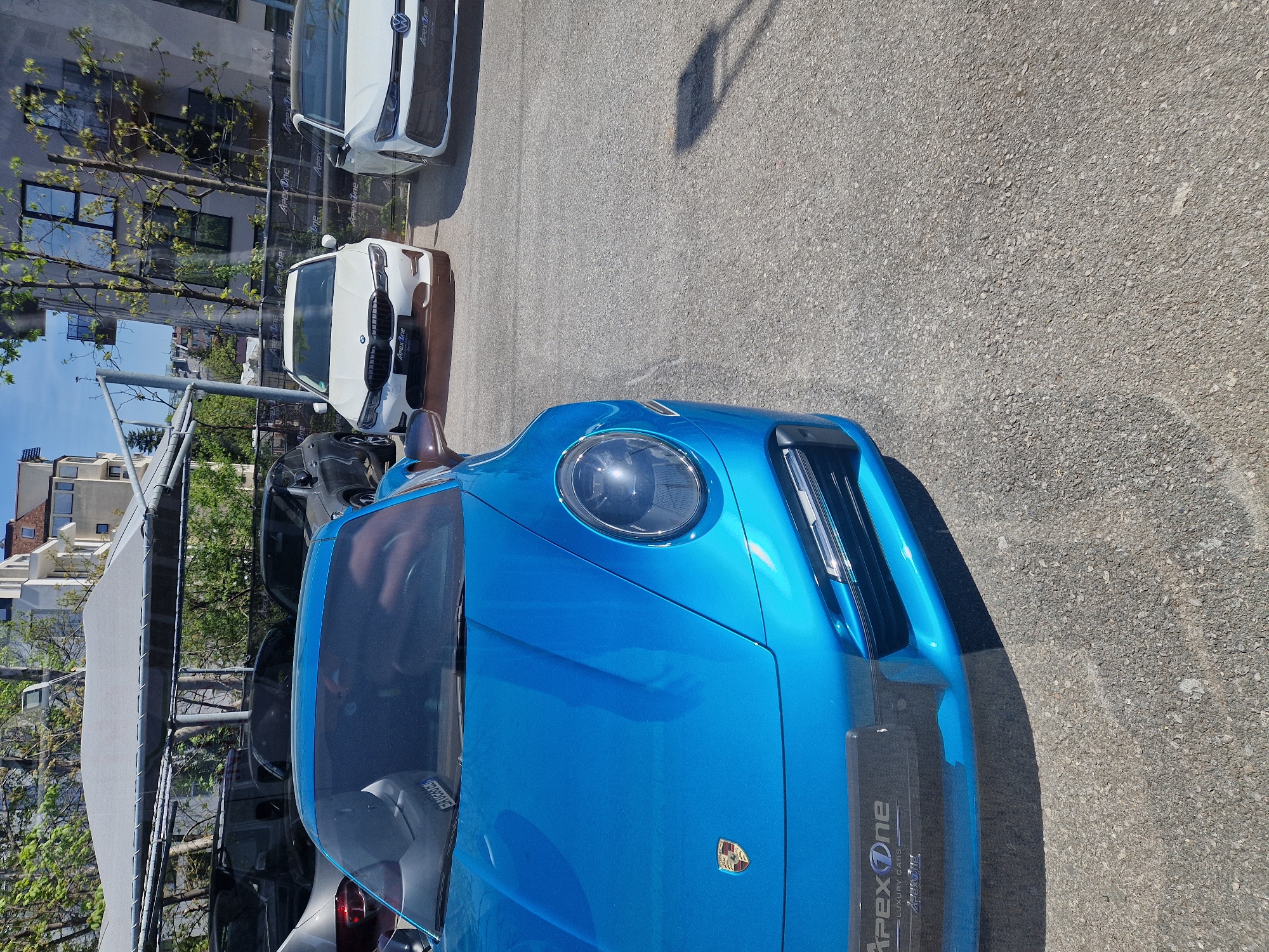 Blue Porsche spotted near construction site in Sofia