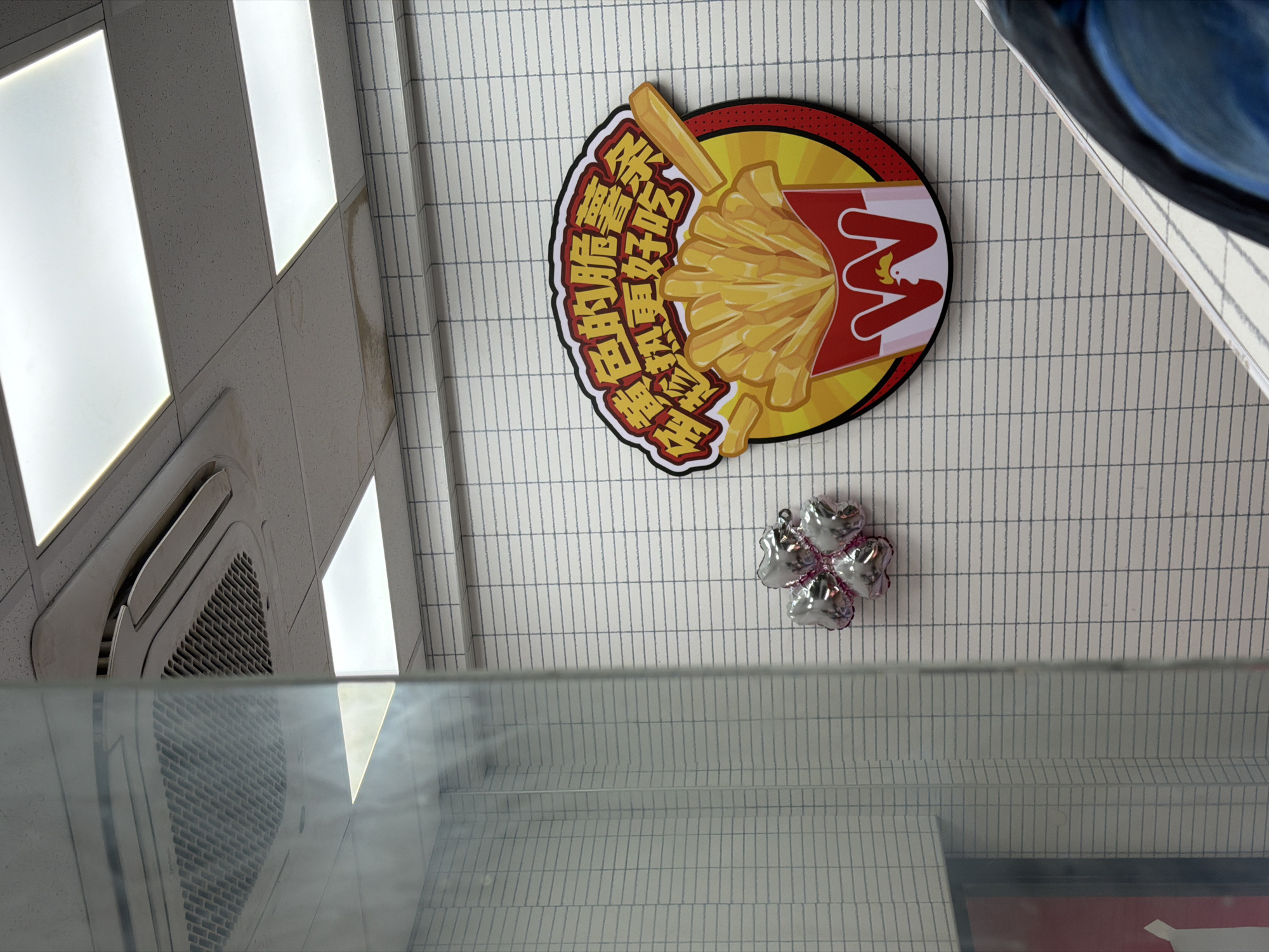 Morning documentation of Wallace Burger restaurant interior in China