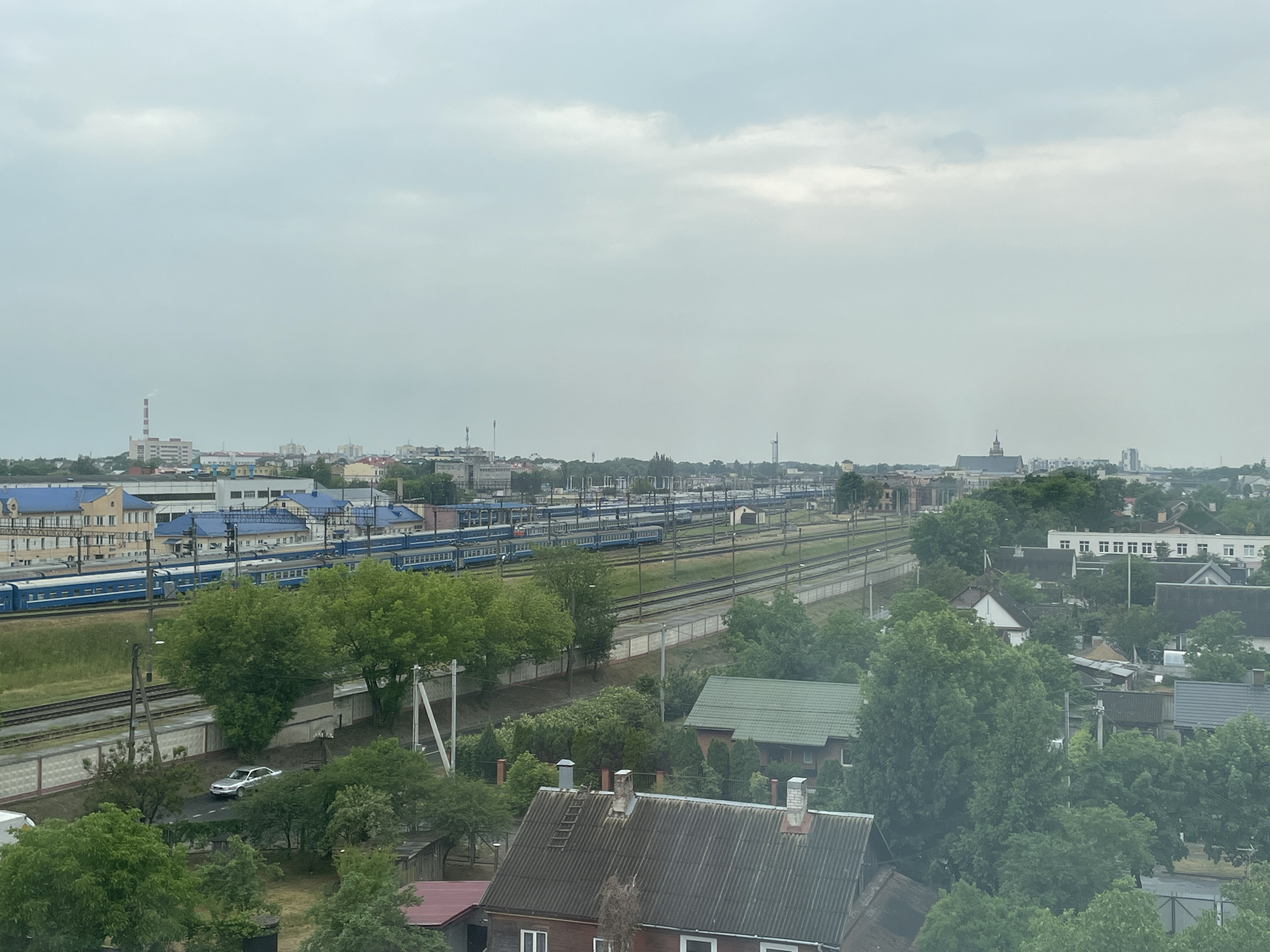 Witness documents overcast afternoon scenes across Brest, Belarus
