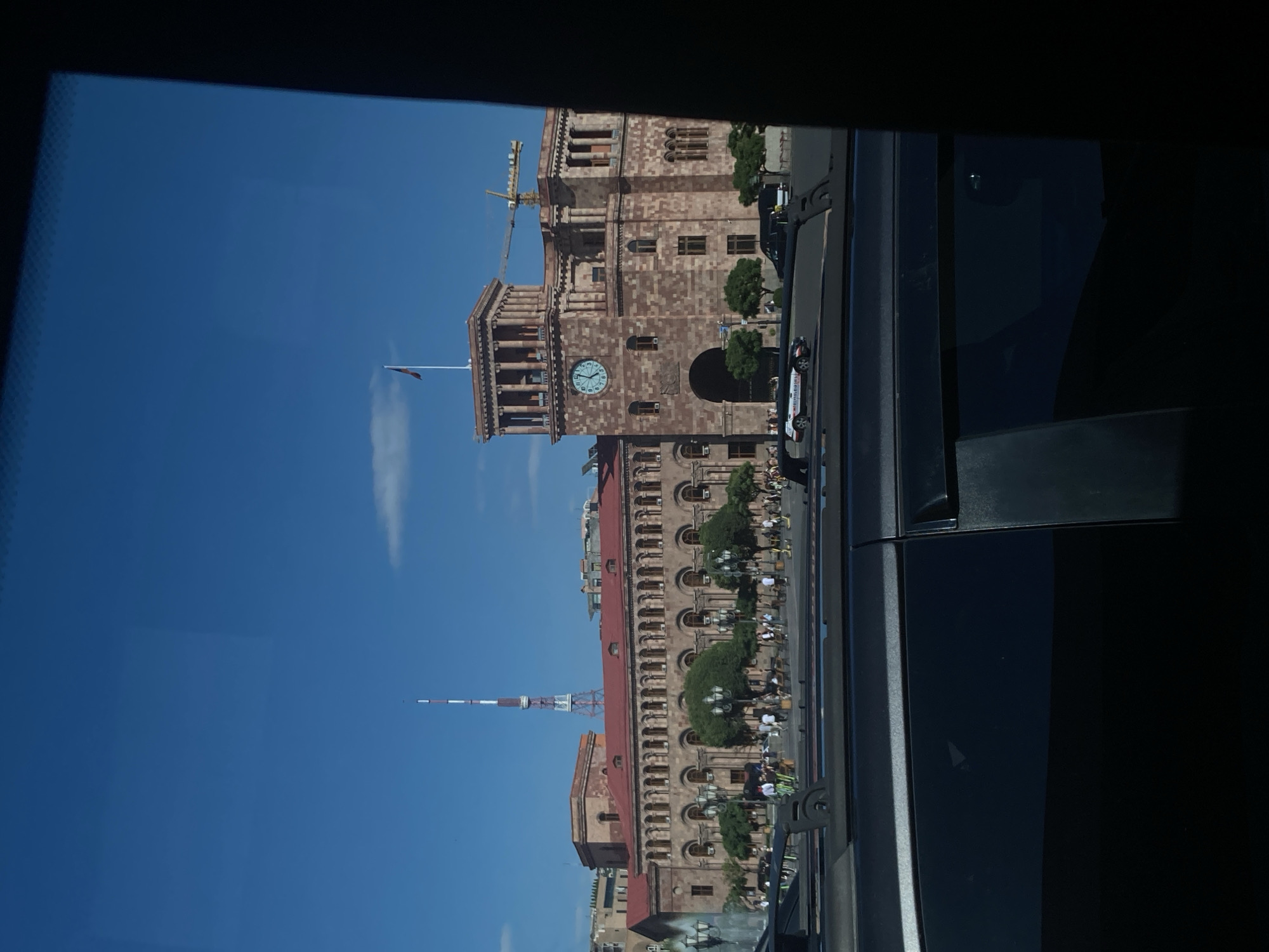 Yerevan afternoon: historic architecture, fountain square, restaurant dining