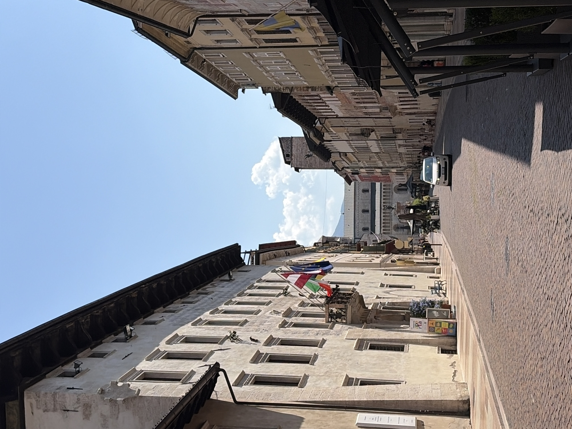 Trento's historic center on a summer afternoon