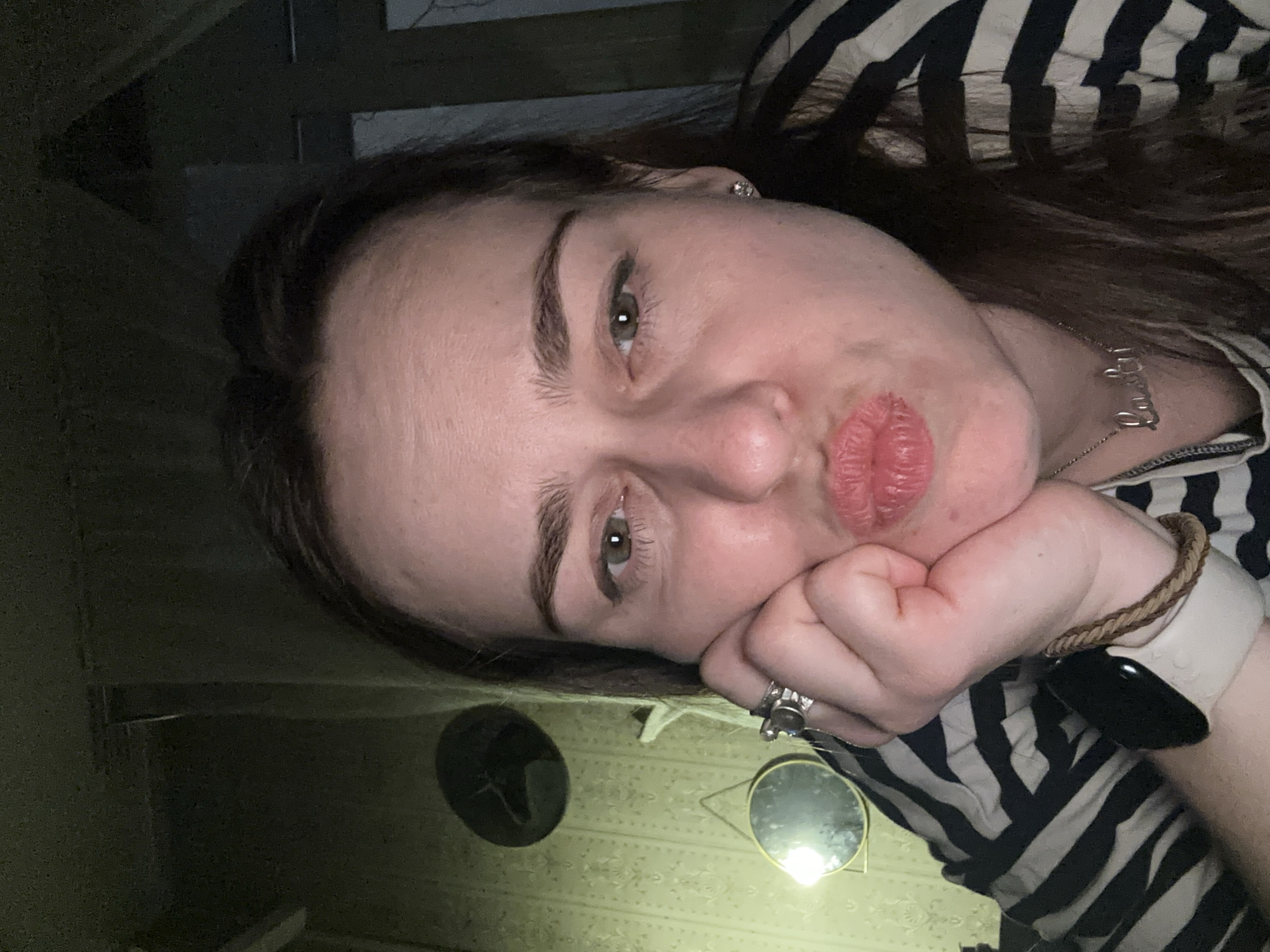 Woman takes casual selfie in Moscow