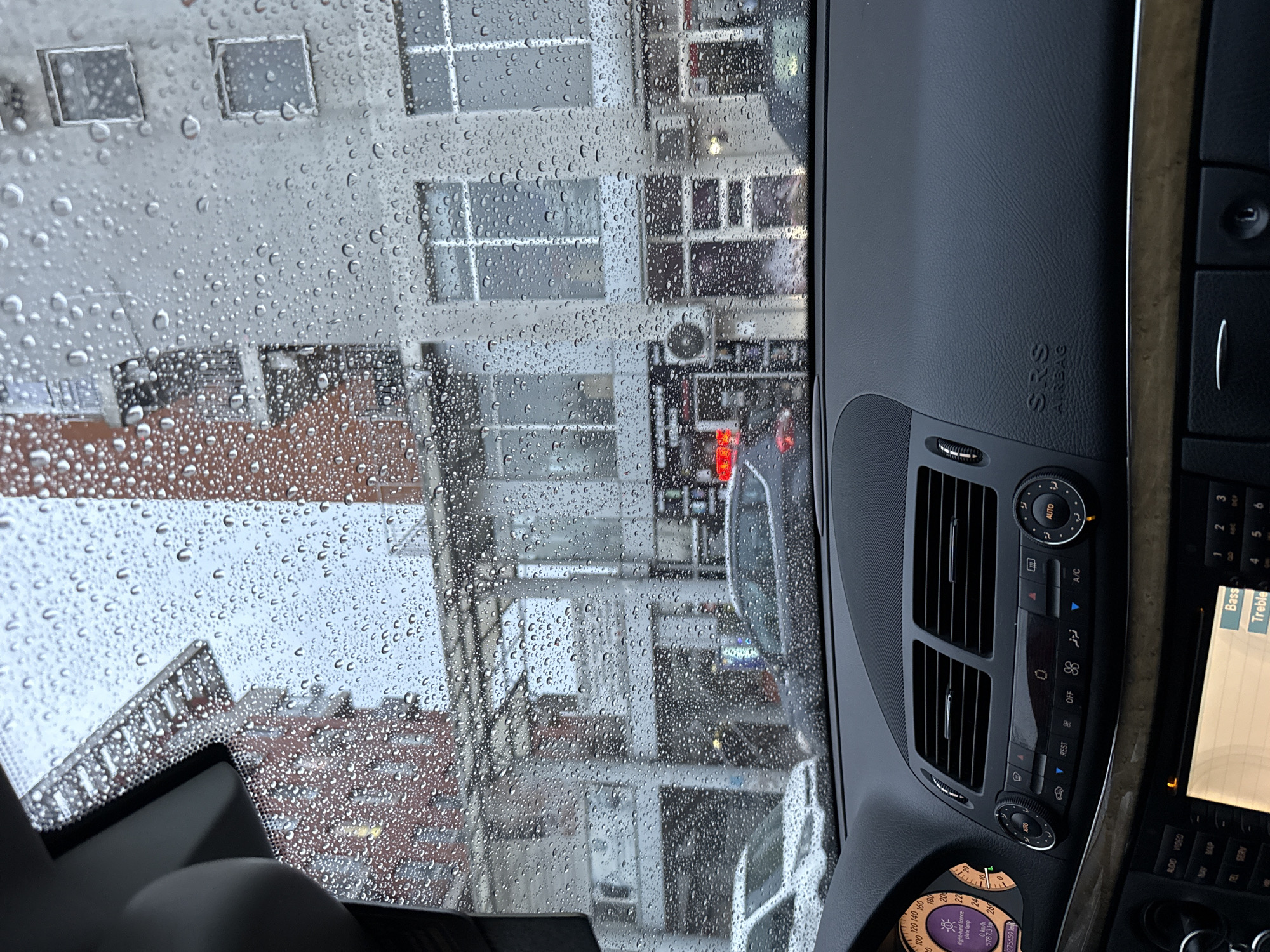 Heavy rain observed from car in Sofia Bulgaria