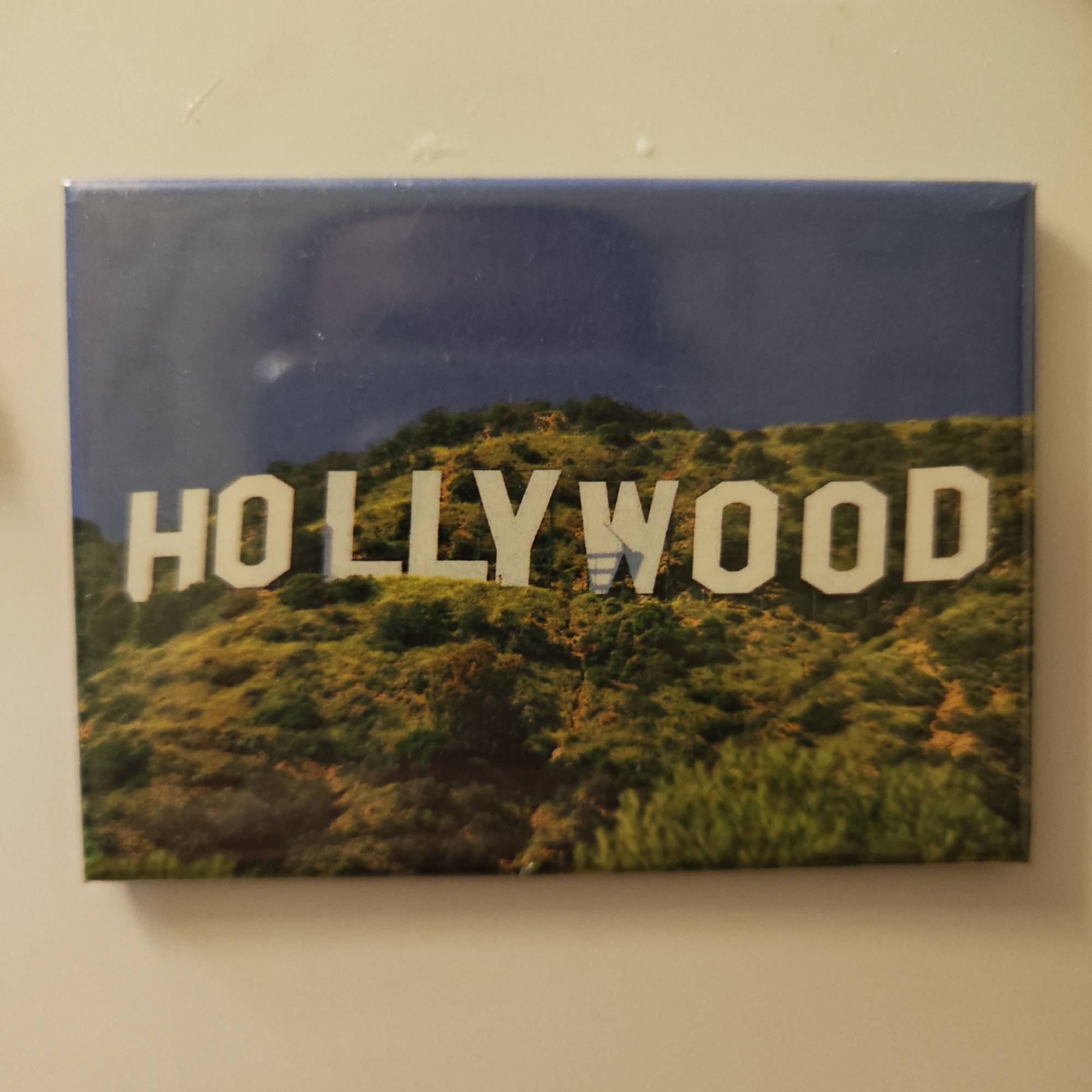 Tourist souvenirs documented in Rostov including Hollywood sign magnet