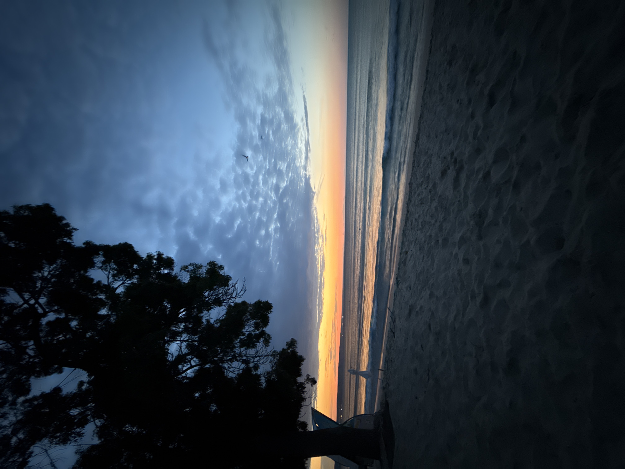 Dusk settling over a sandy beach in Kranevo, Bulgaria