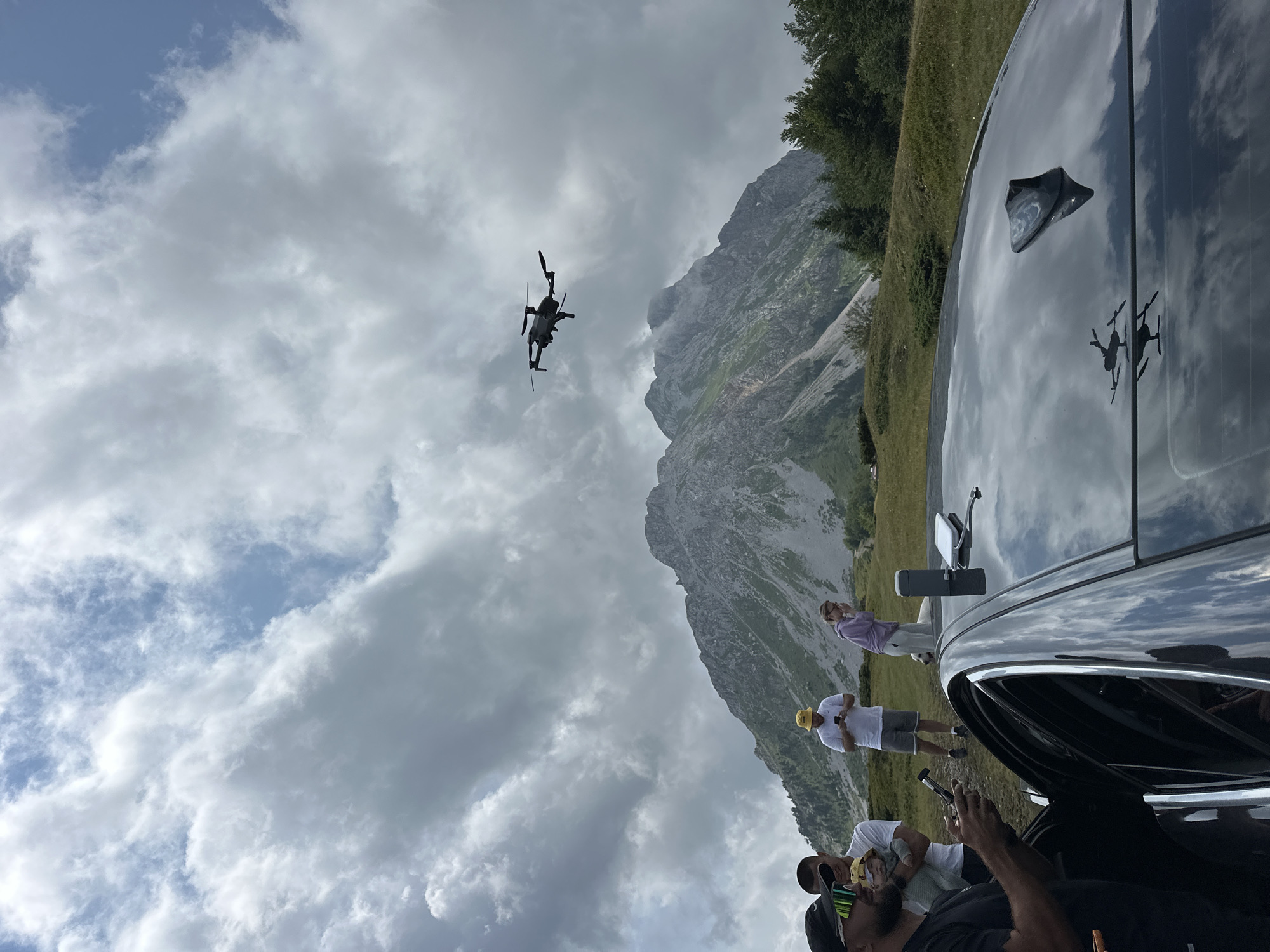 Drone flight in progress over Montenegro's mountain terrain