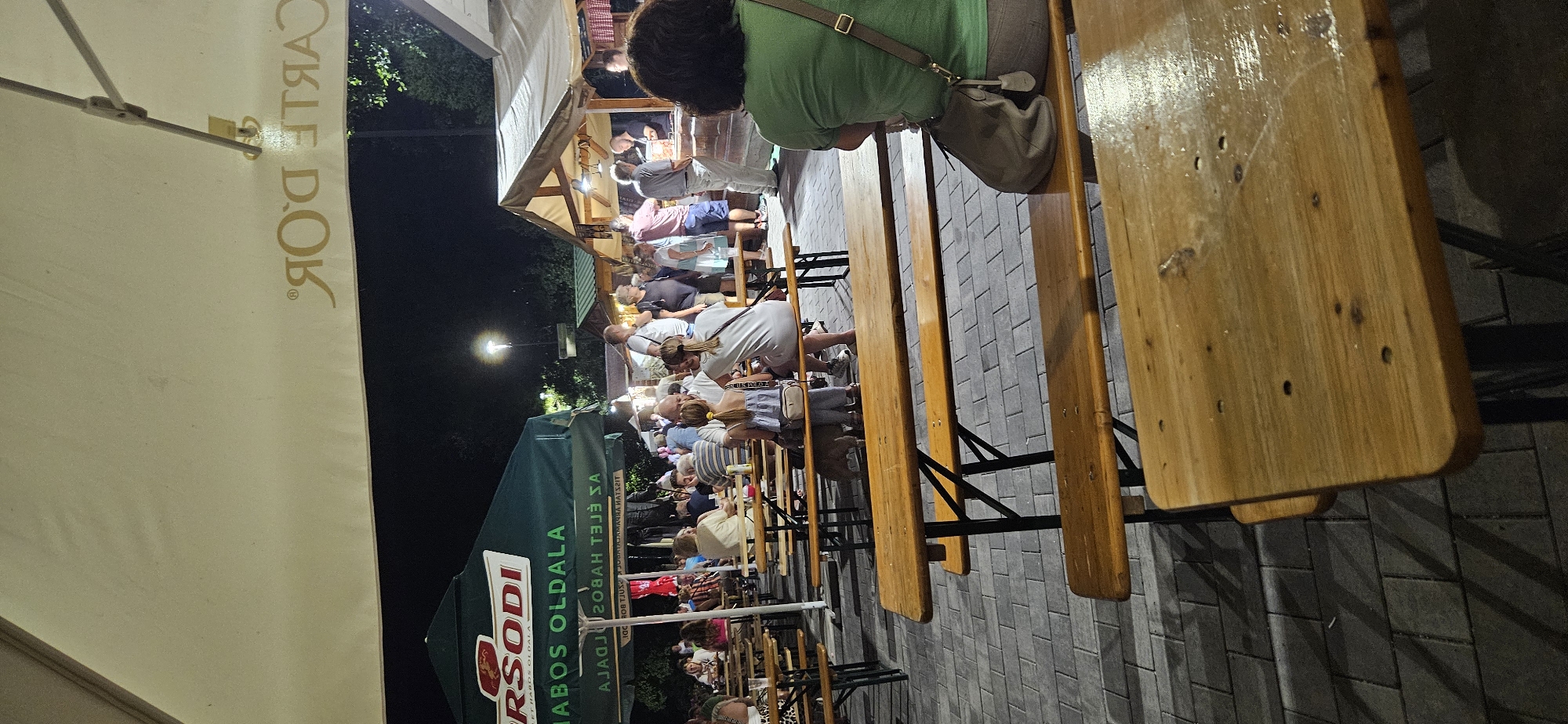 Summer night at an outdoor market in Hévíz, Hungary
