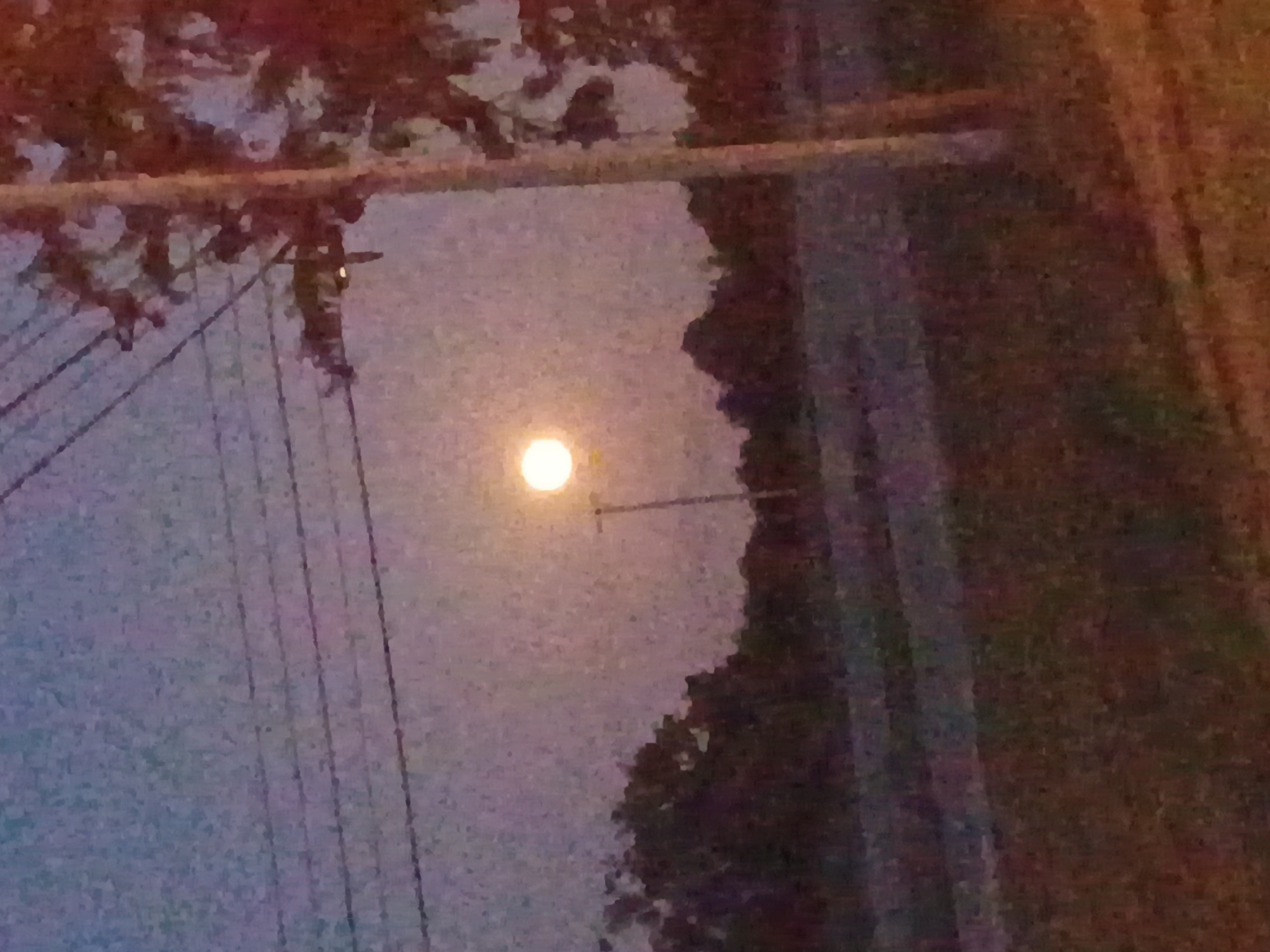 Full moon rising over Georgetown, Kentucky