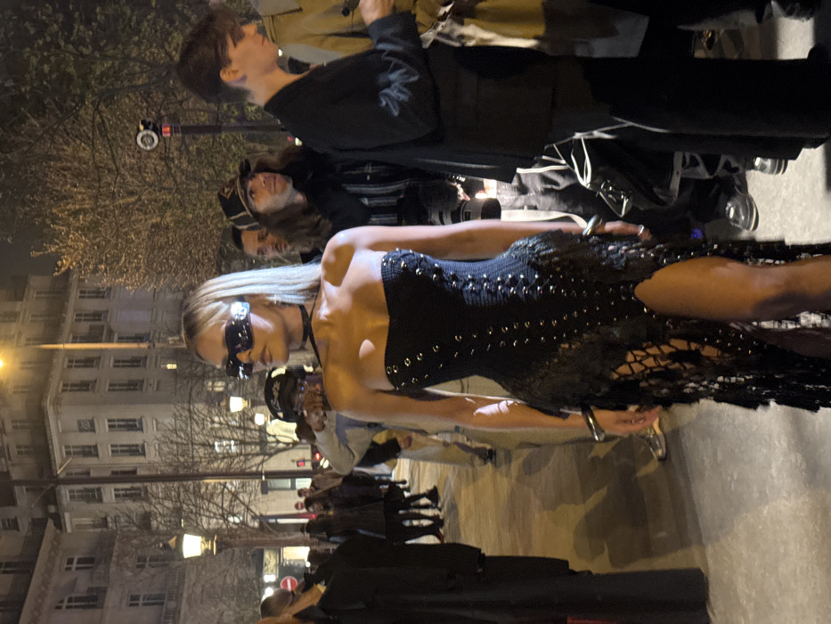 Evening street photography captures Parisians around Champs-Élysées district