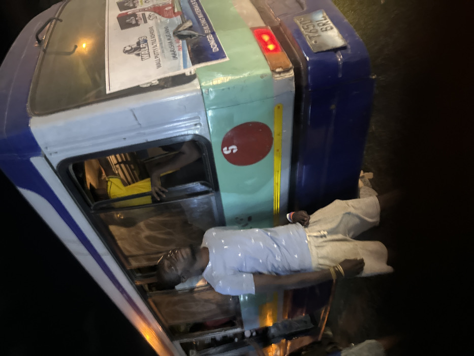 Evening street commerce and bus accident documented in Dar es-Salaam