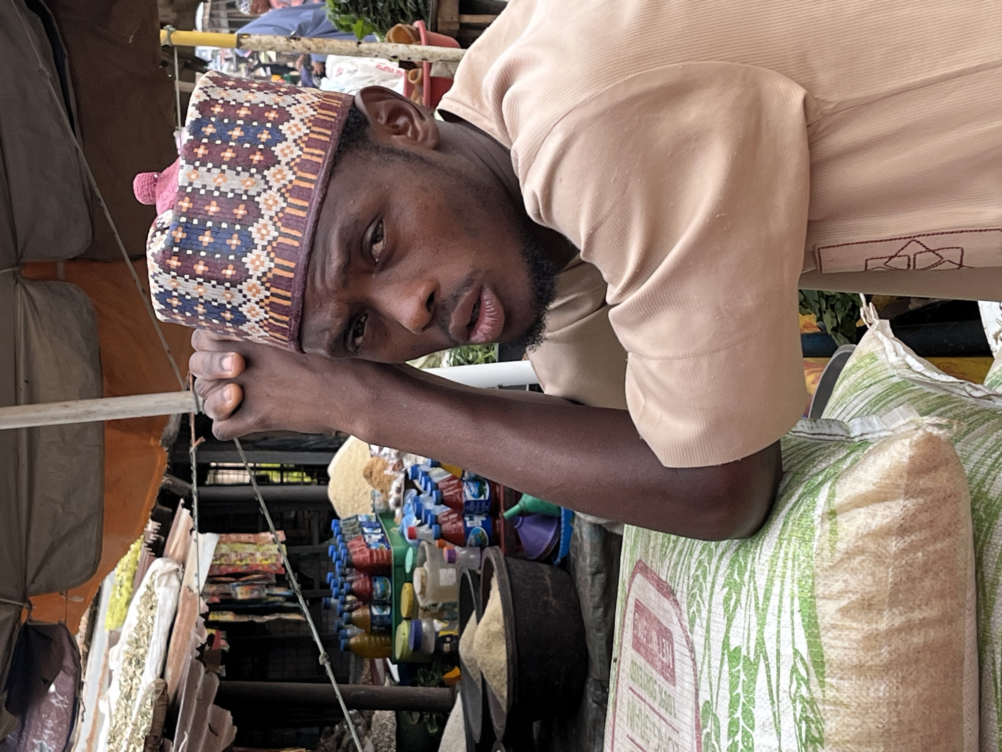 Midday street life and commerce in Jos, Nigeria