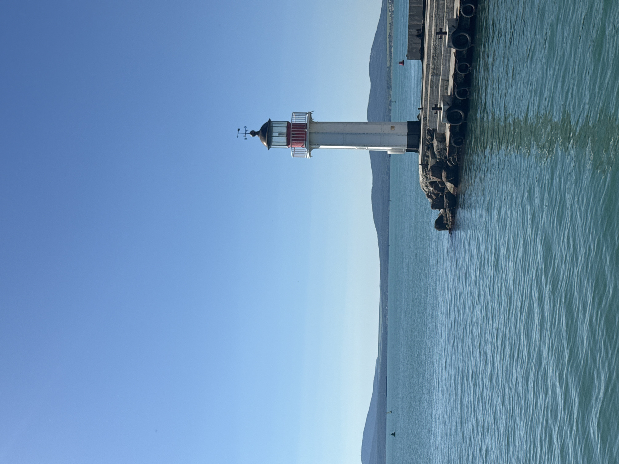 Morning lighthouse and cat encounters in Burgas, Bulgaria