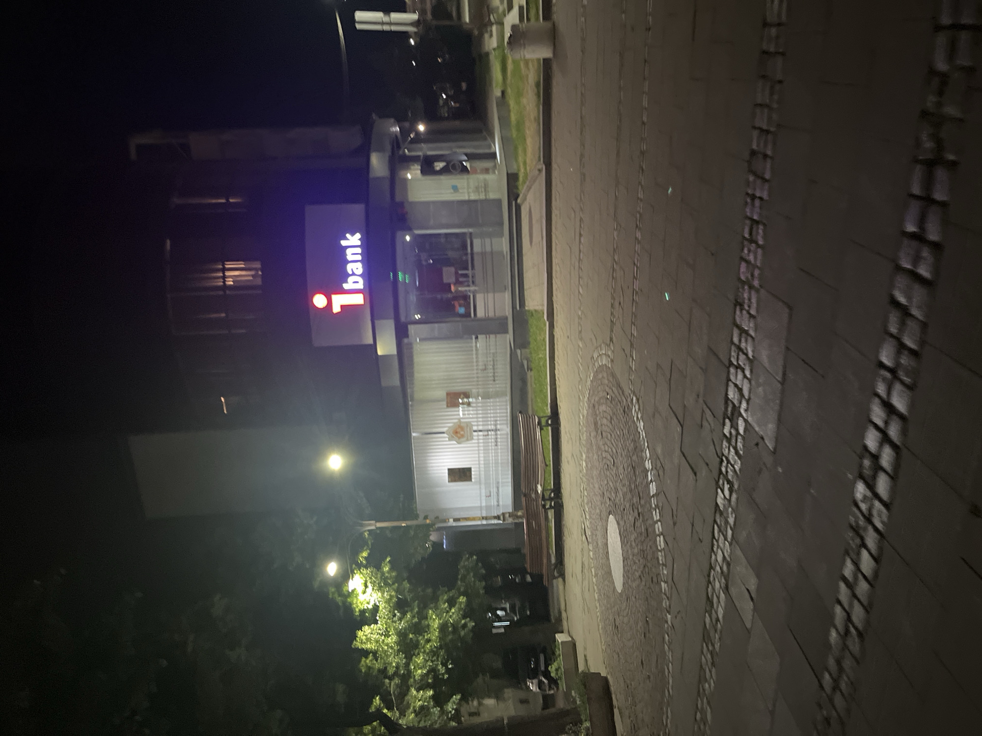 Evening fountain displays illuminate central Blagoevgrad plaza