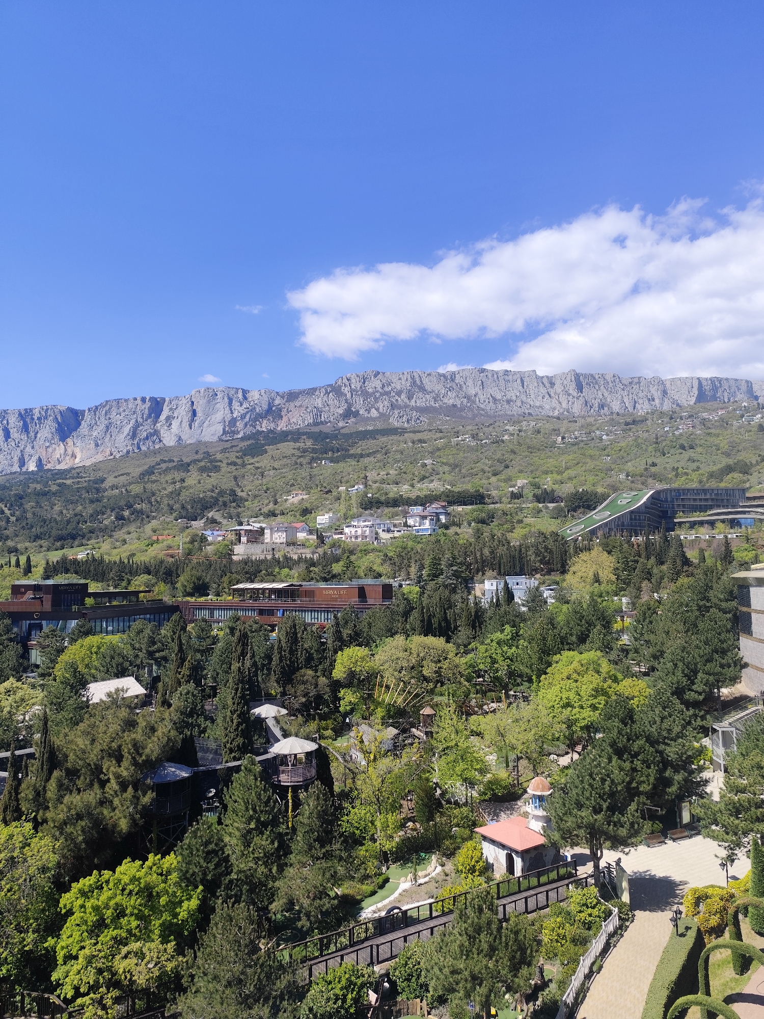 Panoramic mountain resort views captured in Simeiz, Ukraine