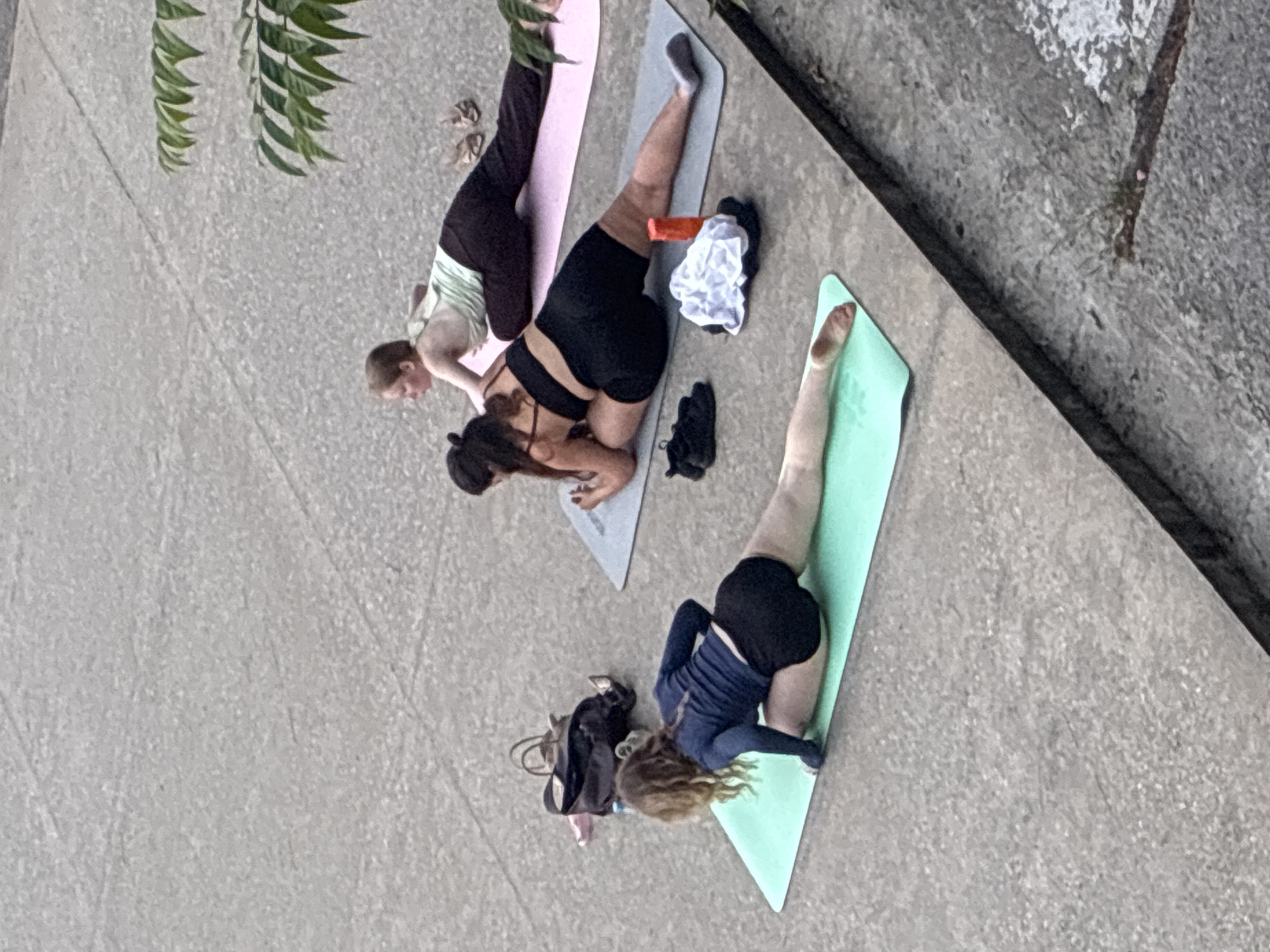 Outdoor yoga session on the Sochi waterfront