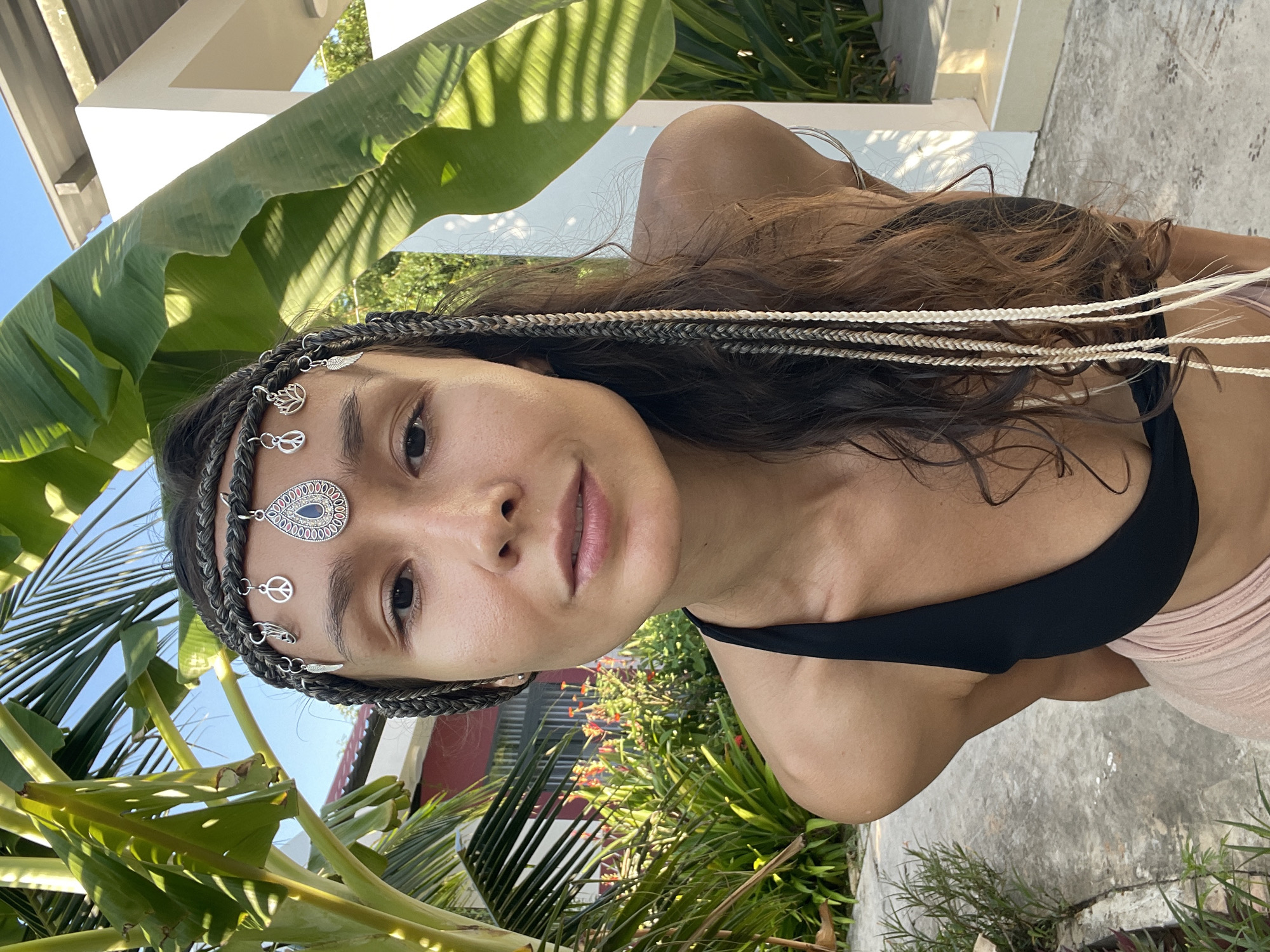 Bohemian photoshoot among banana leaves in Vietnam