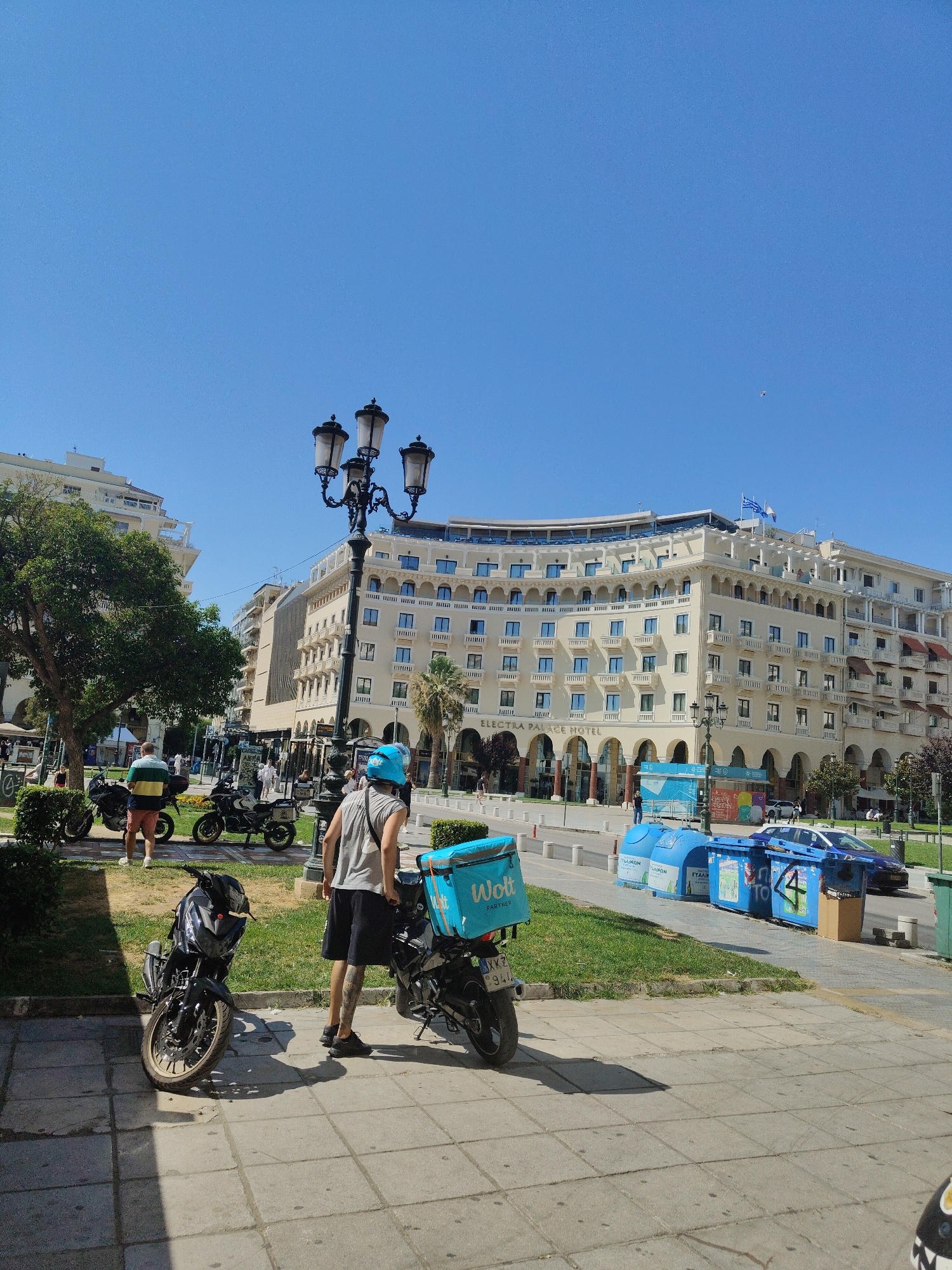 Thessaloniki waterfront and city streets on a summer afternoon