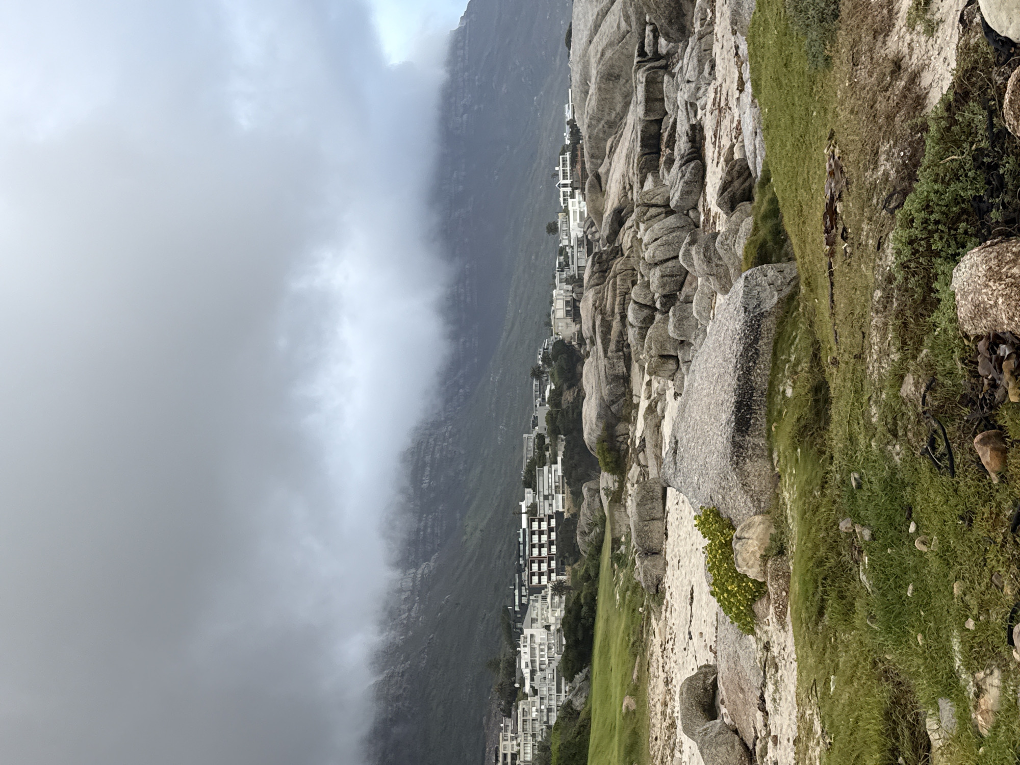 Cape Town coastline observed under cloudy skies Sunday afternoon