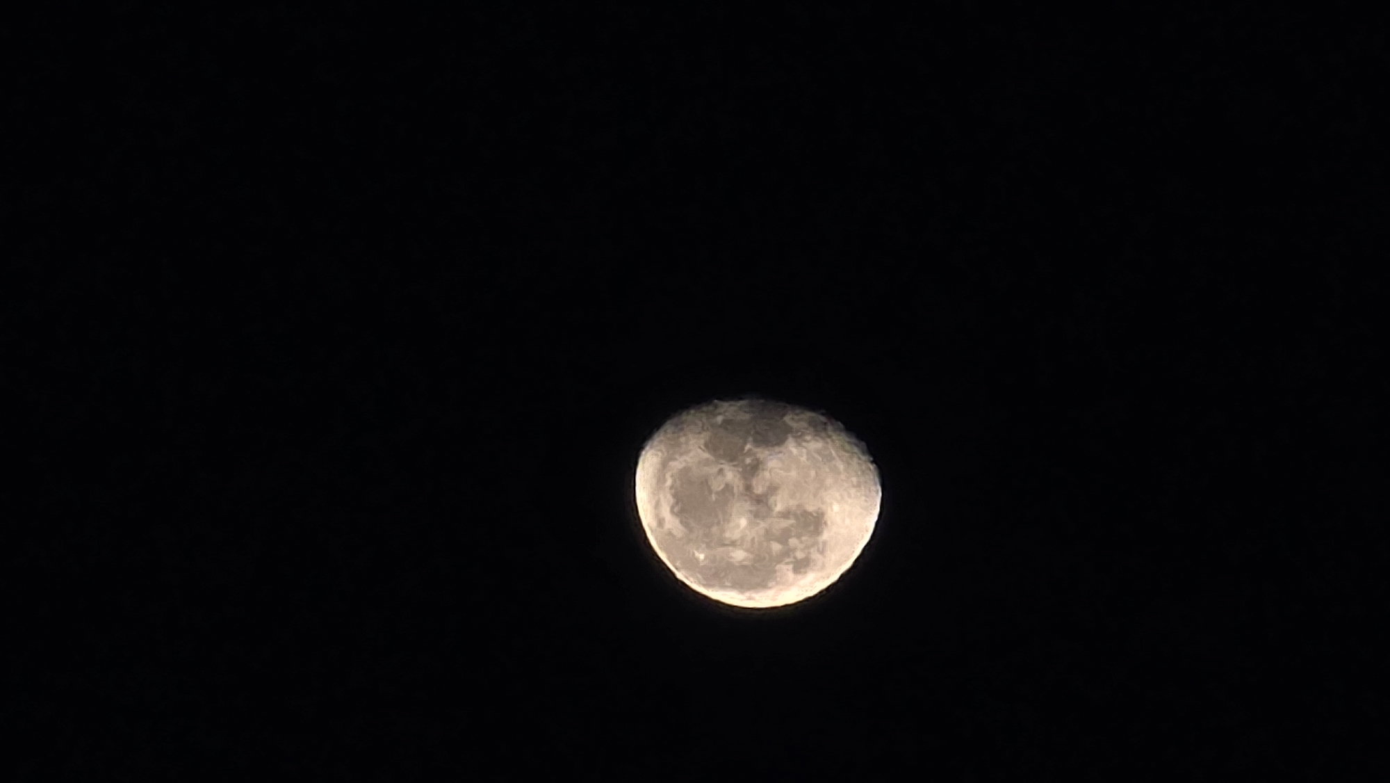Gibbous moon observed with surface details visible in Pleven