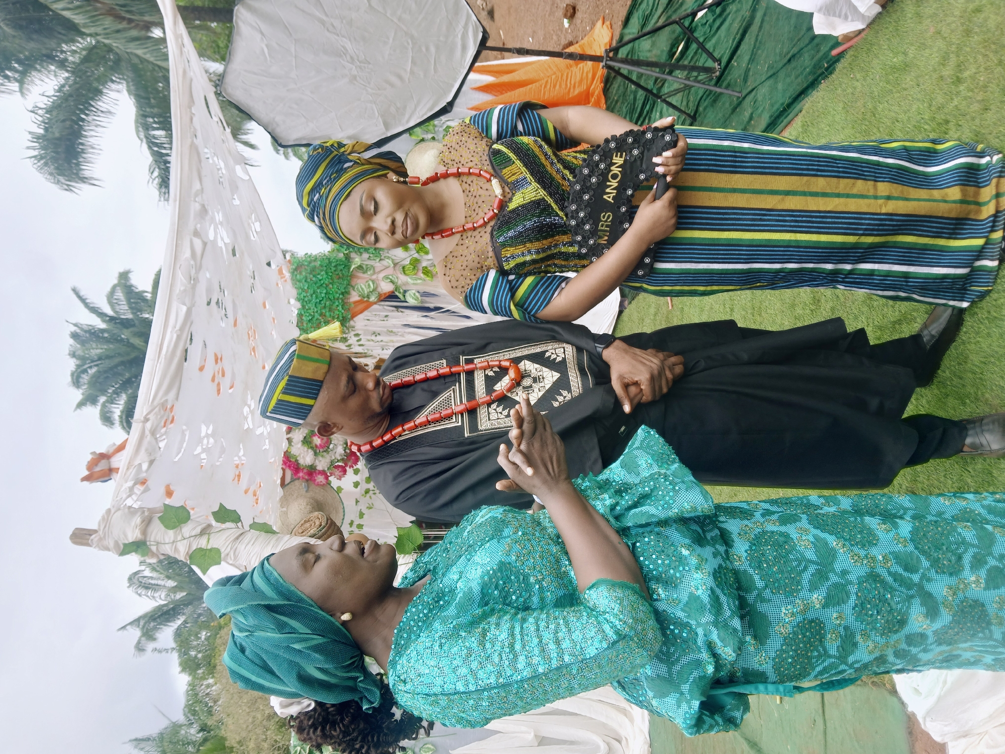 Wedding celebration with traditional attire in Nigerian villages