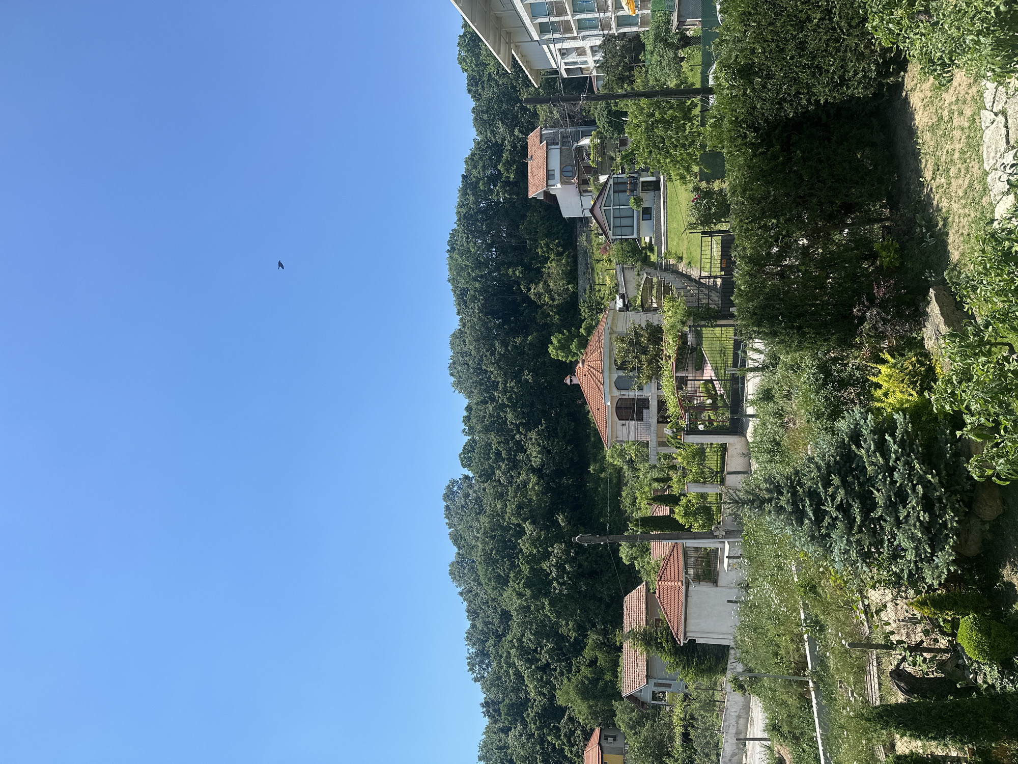 Hillside homes with red roofs captured in Varna, Bulgaria