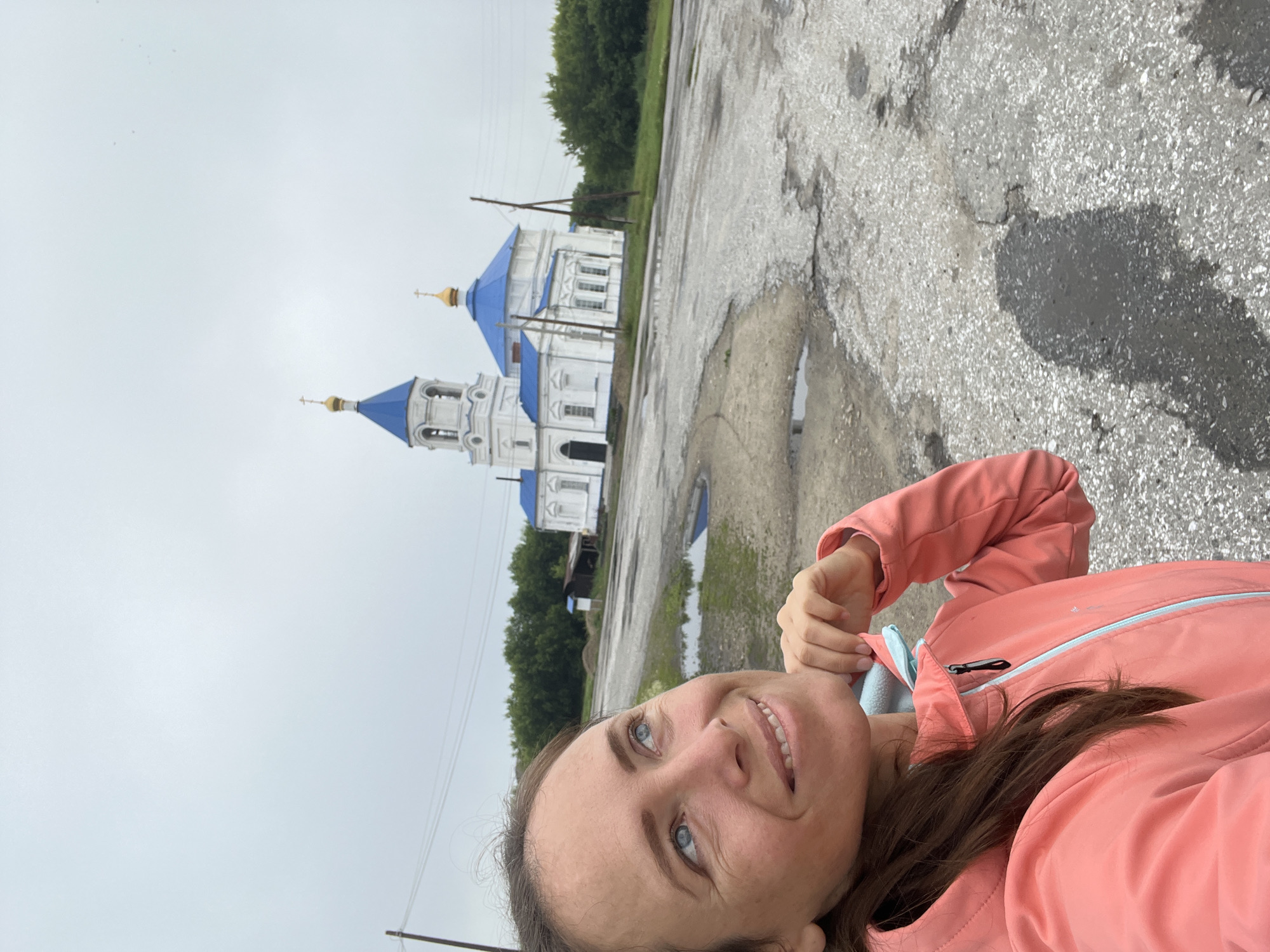 Quiet morning walk through a small Russian village