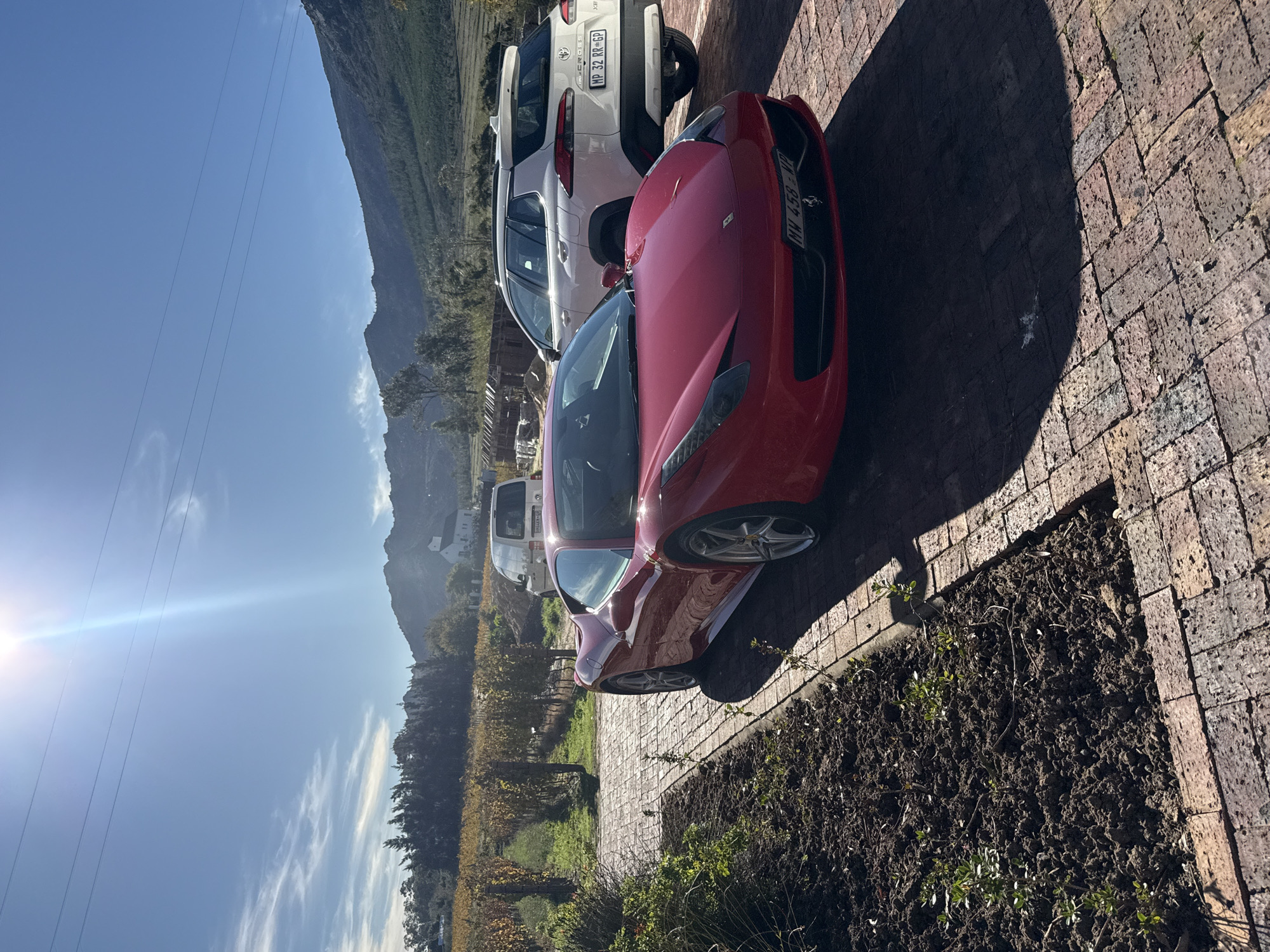 Luxury car spotted at Stellenbosch winery during afternoon visit