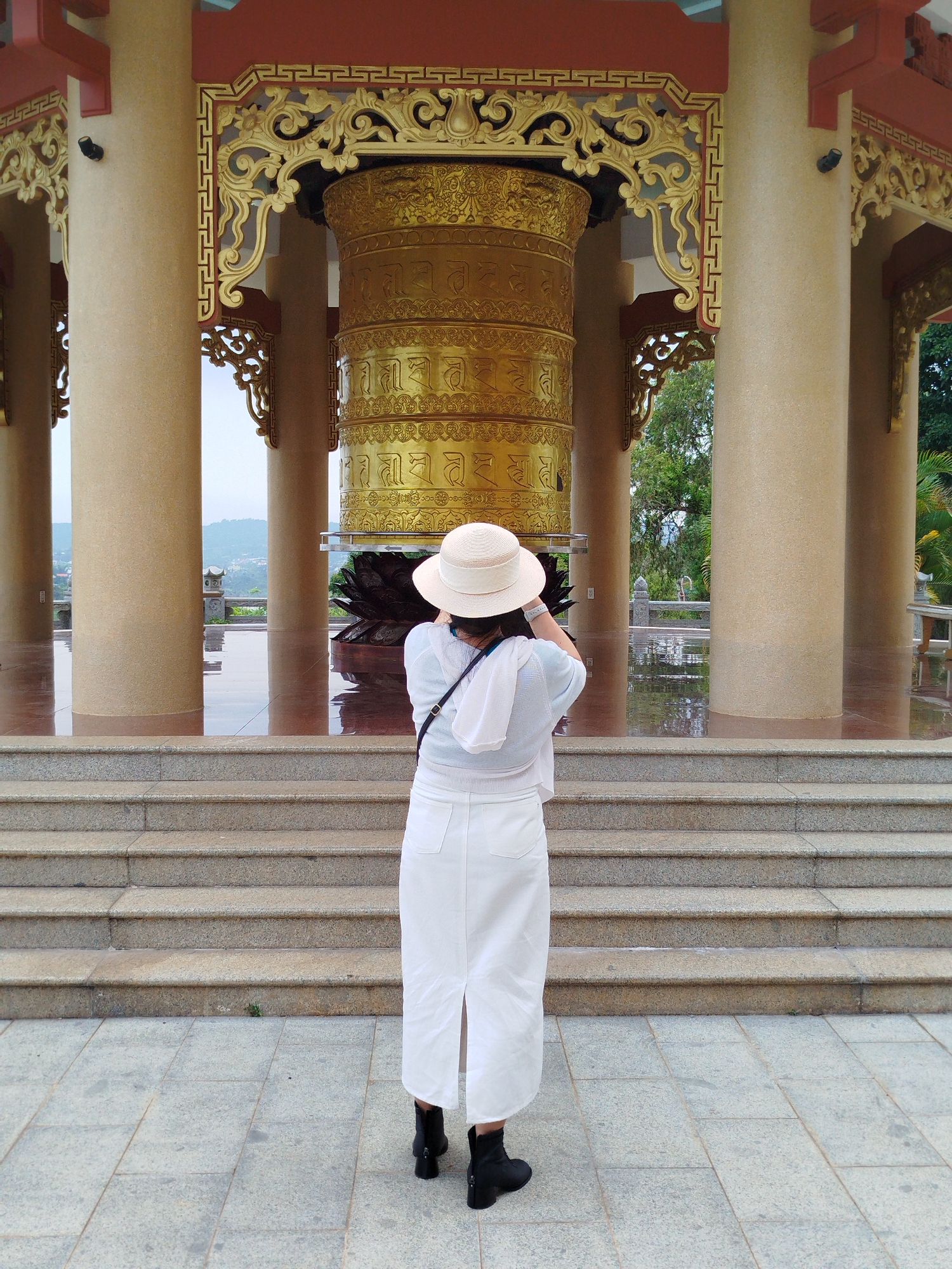 Morning temple visits documented at Buddhist sites in Vietnam