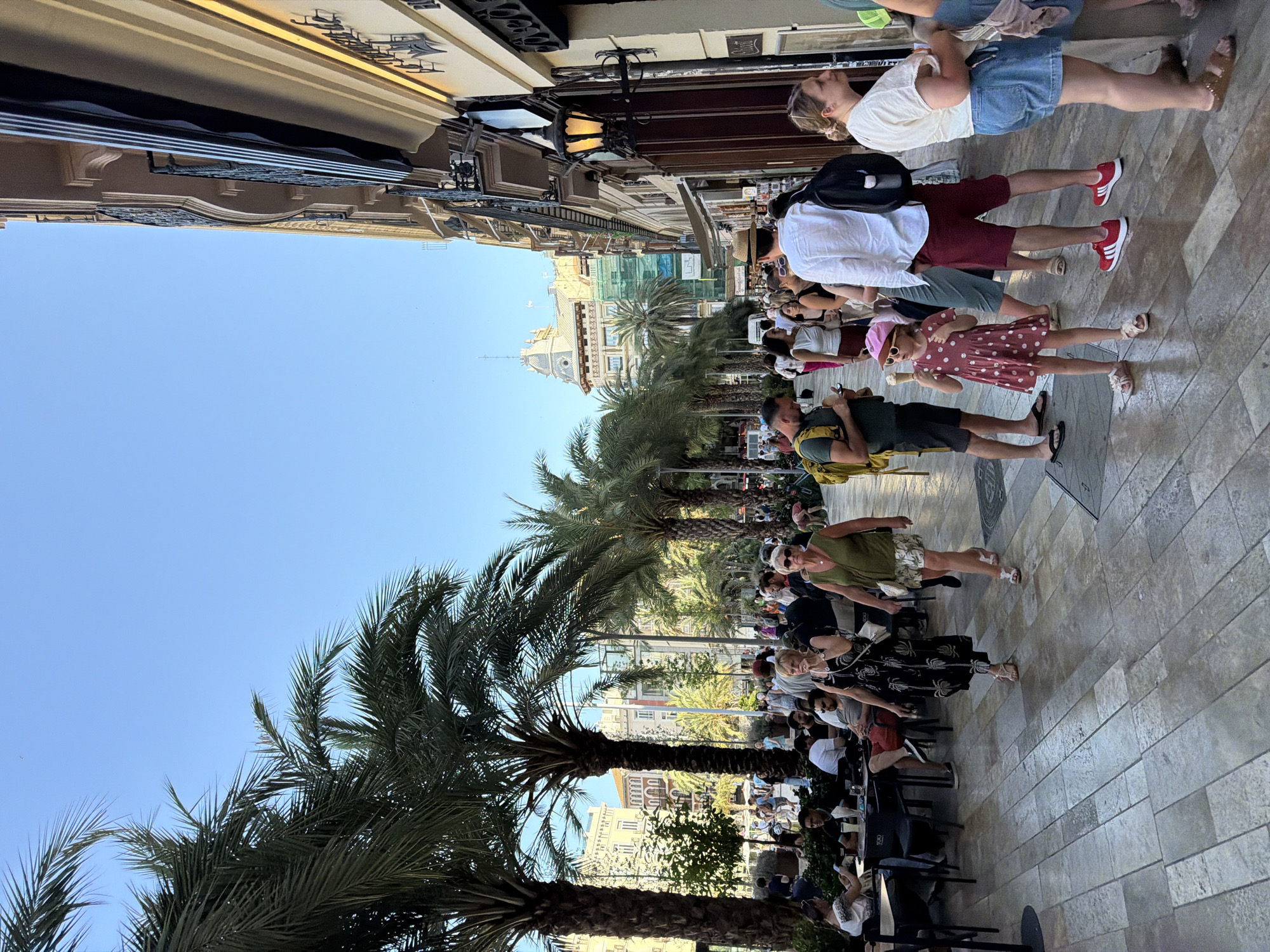 Tourist documents European city walkabout with architecture and cuisine