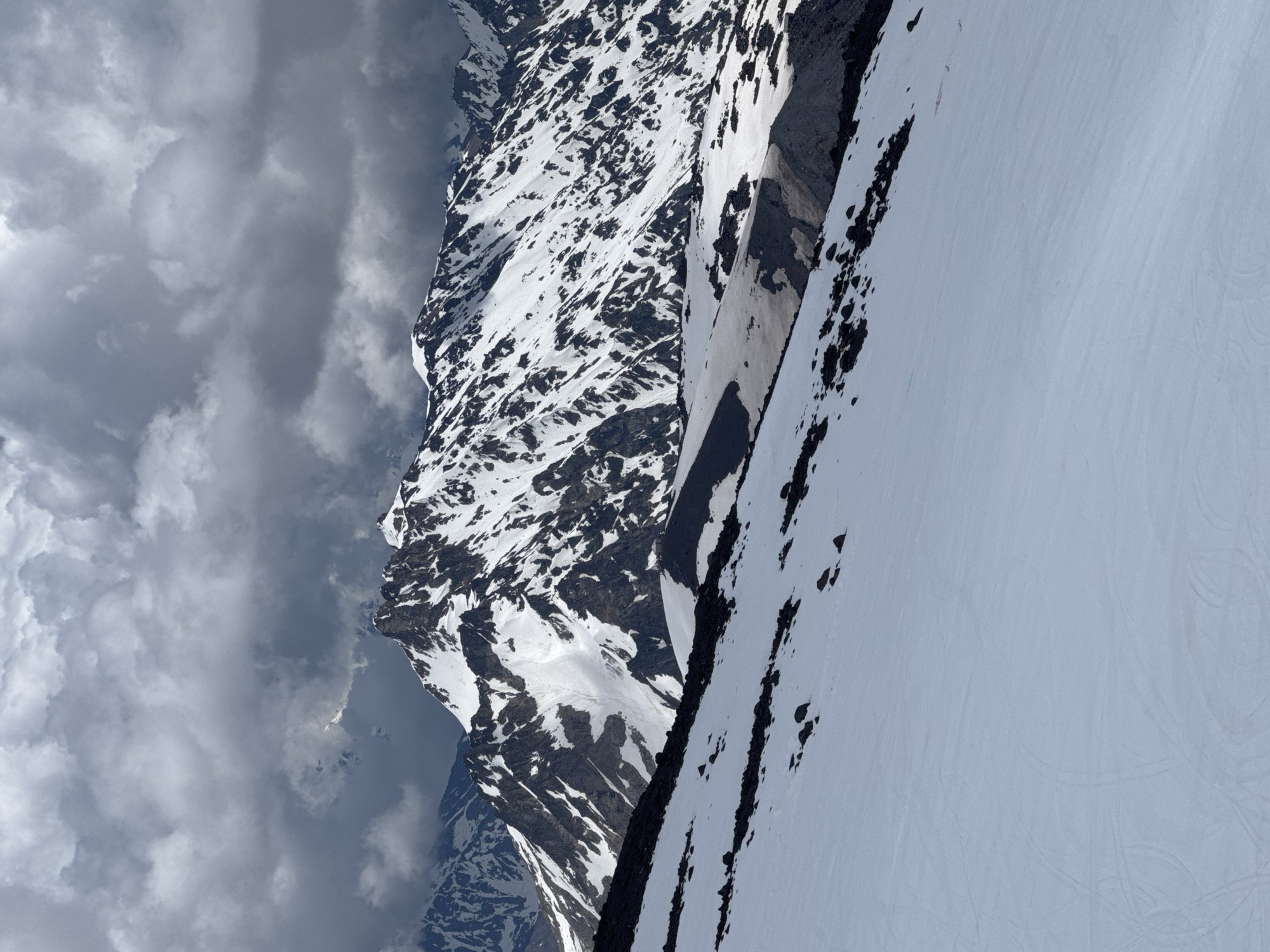 A summer morning on the snowy slopes of Mount Elbrus