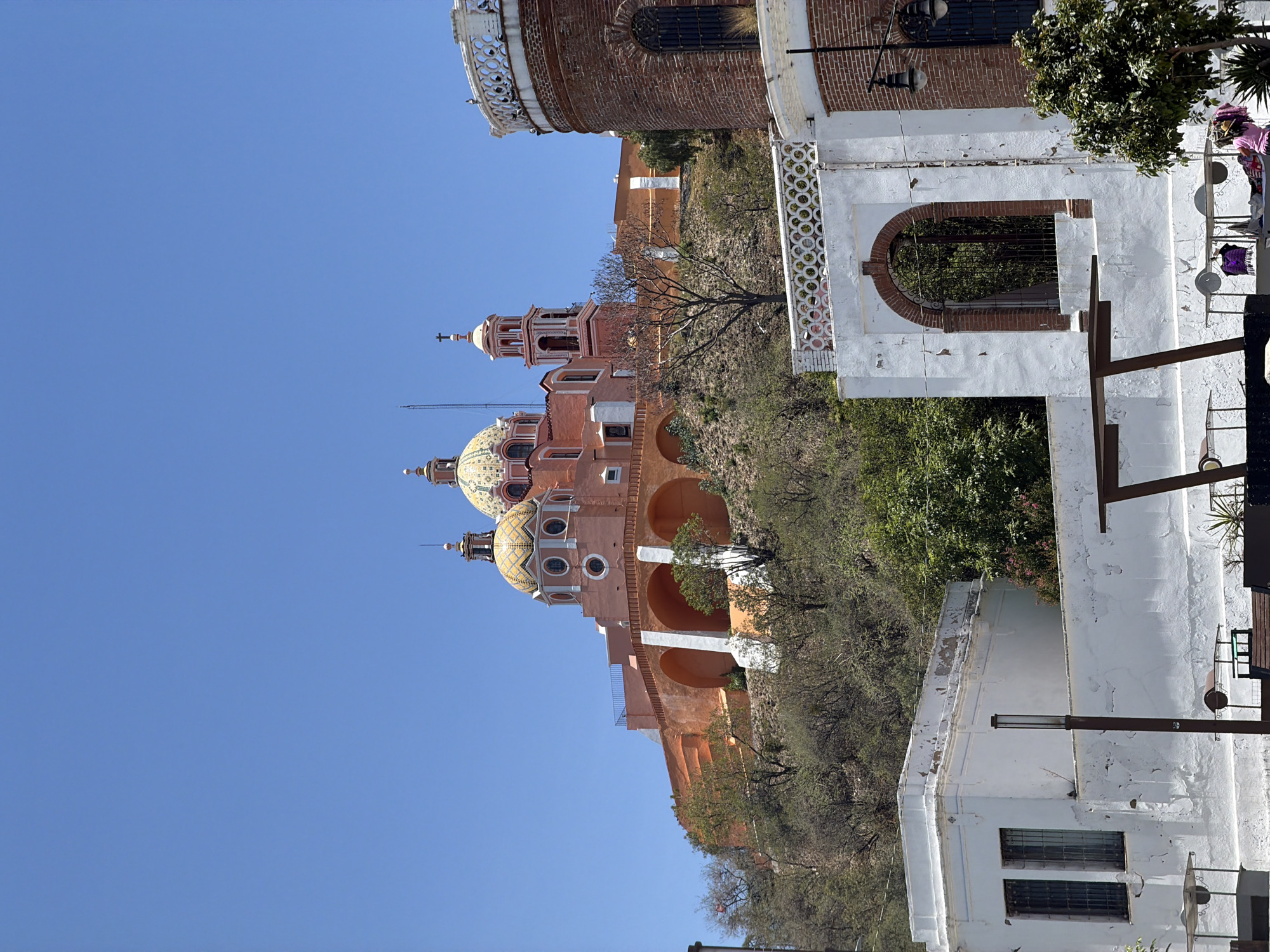 Historic Cholula church sanctuary photographed from multiple angles