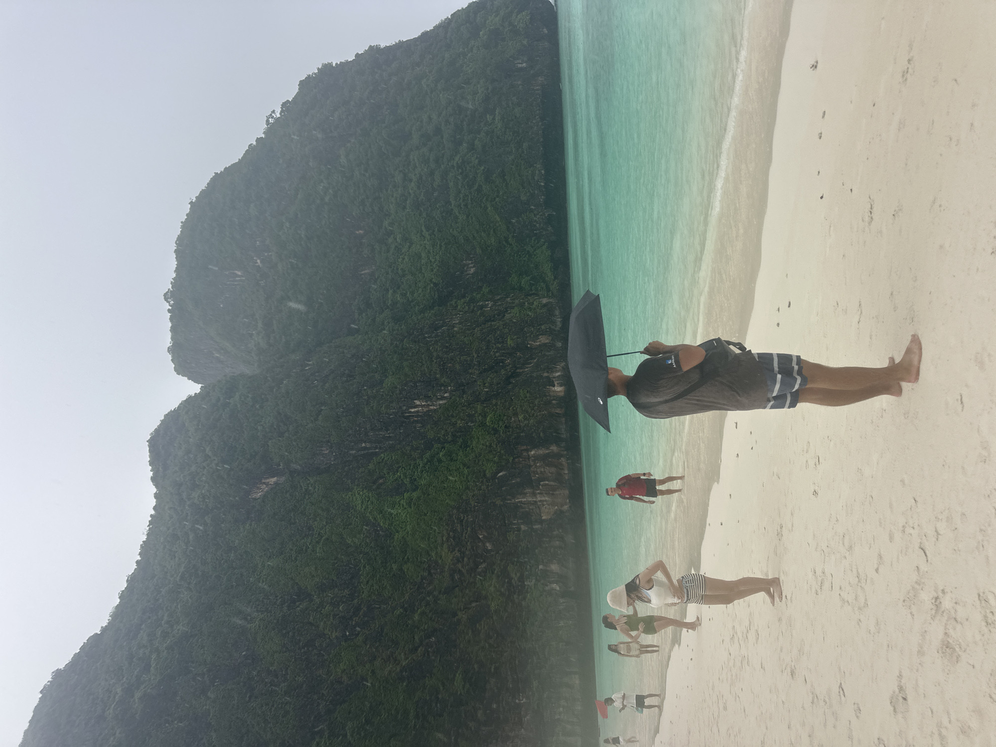 Overcast morning at Ao Nang's beaches, limestone cliffs and all