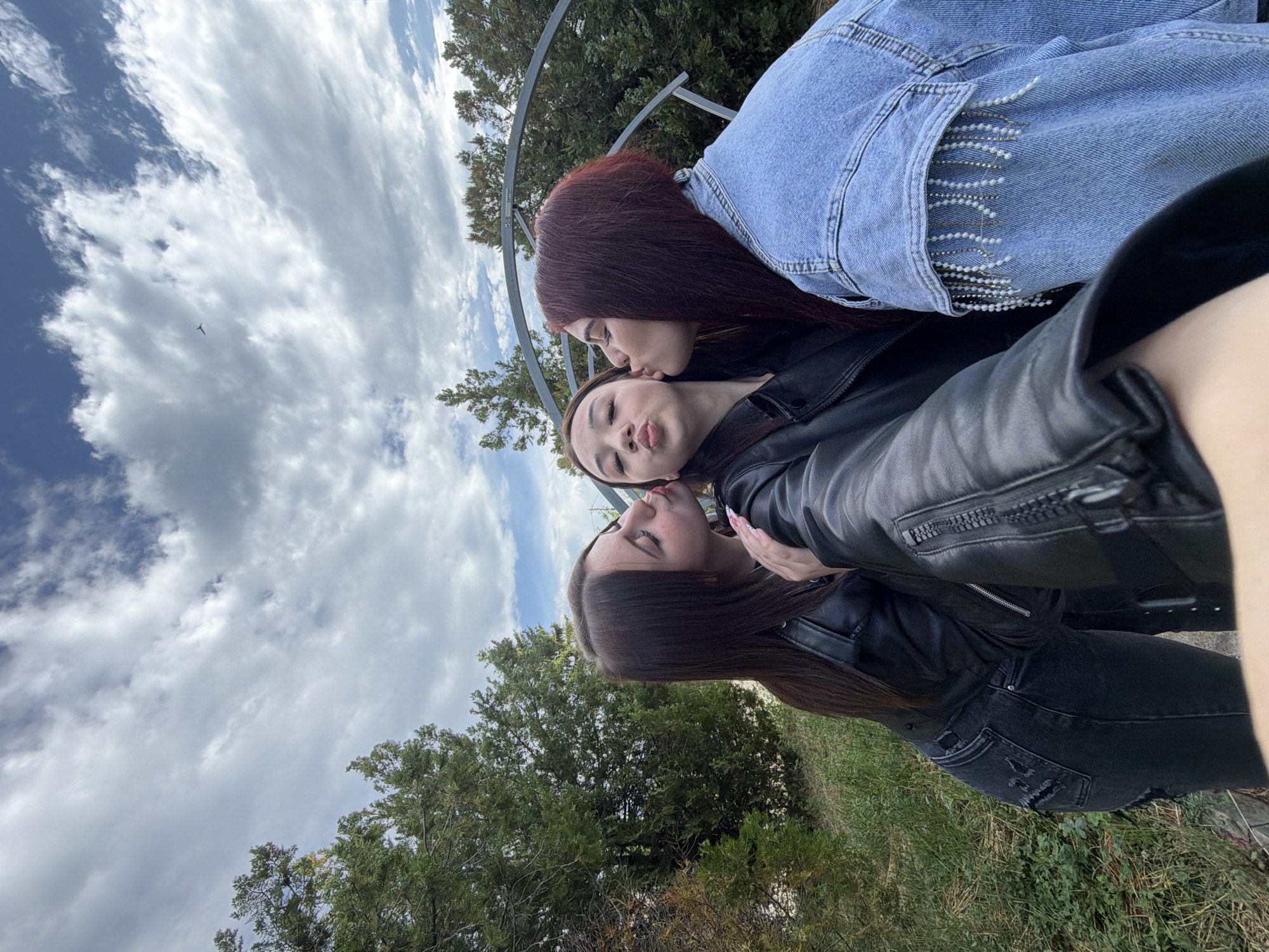 Friends gather for photos in Bobov Dol, Bulgaria