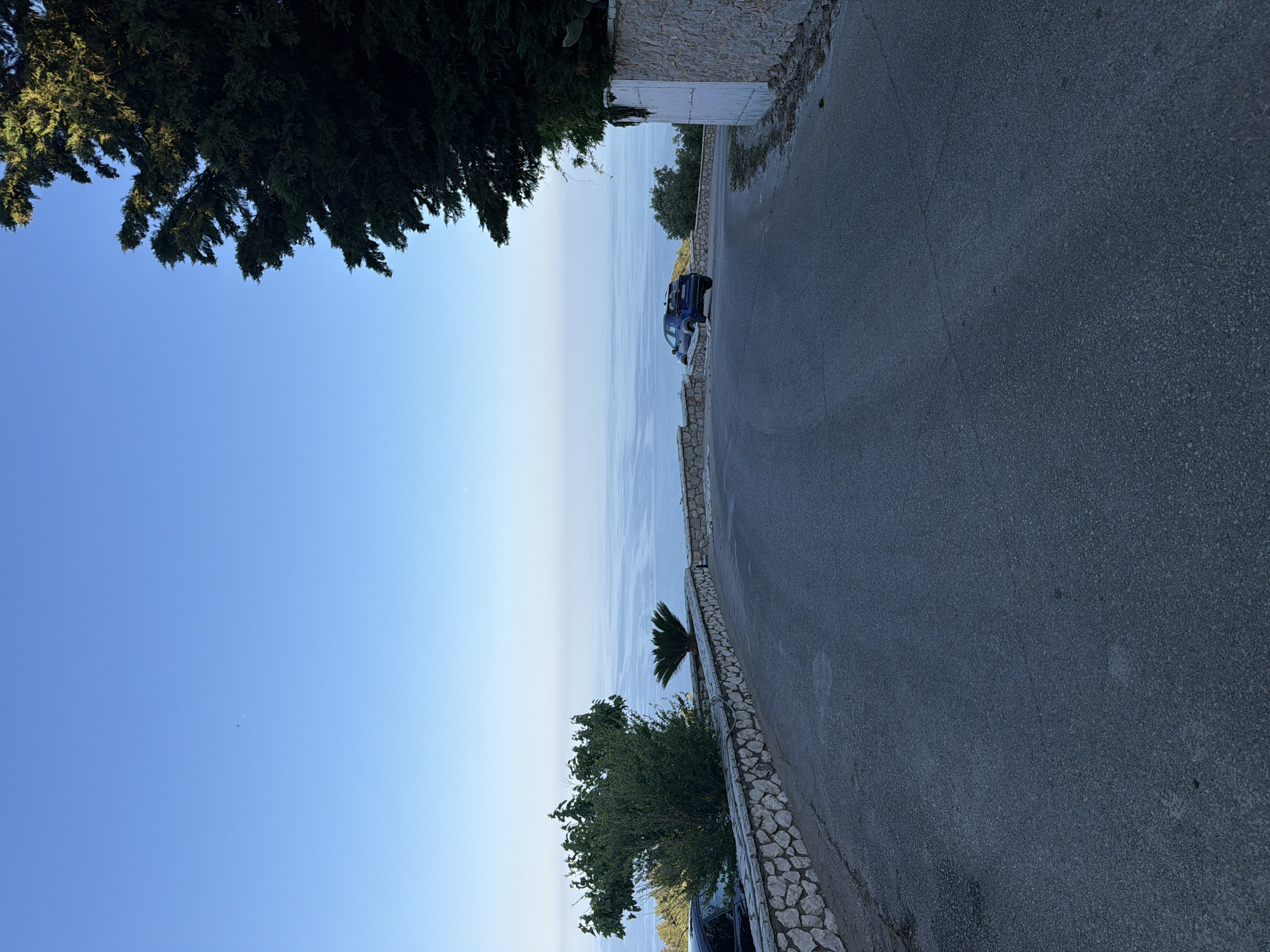 Early morning coastal road documentation in Lefkada, Greece