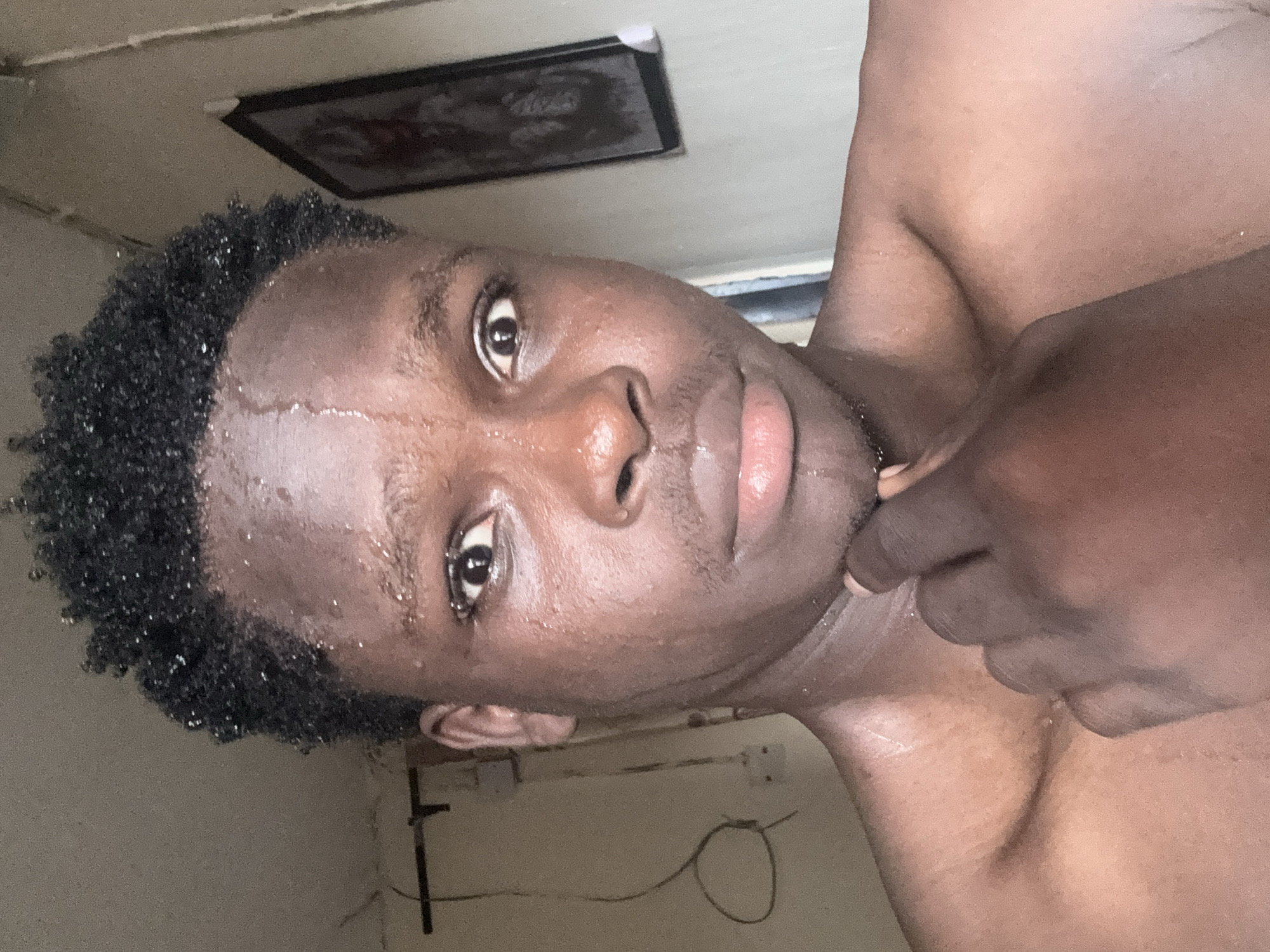 Portrait of sweating man captured in Ihiagwa, Nigeria