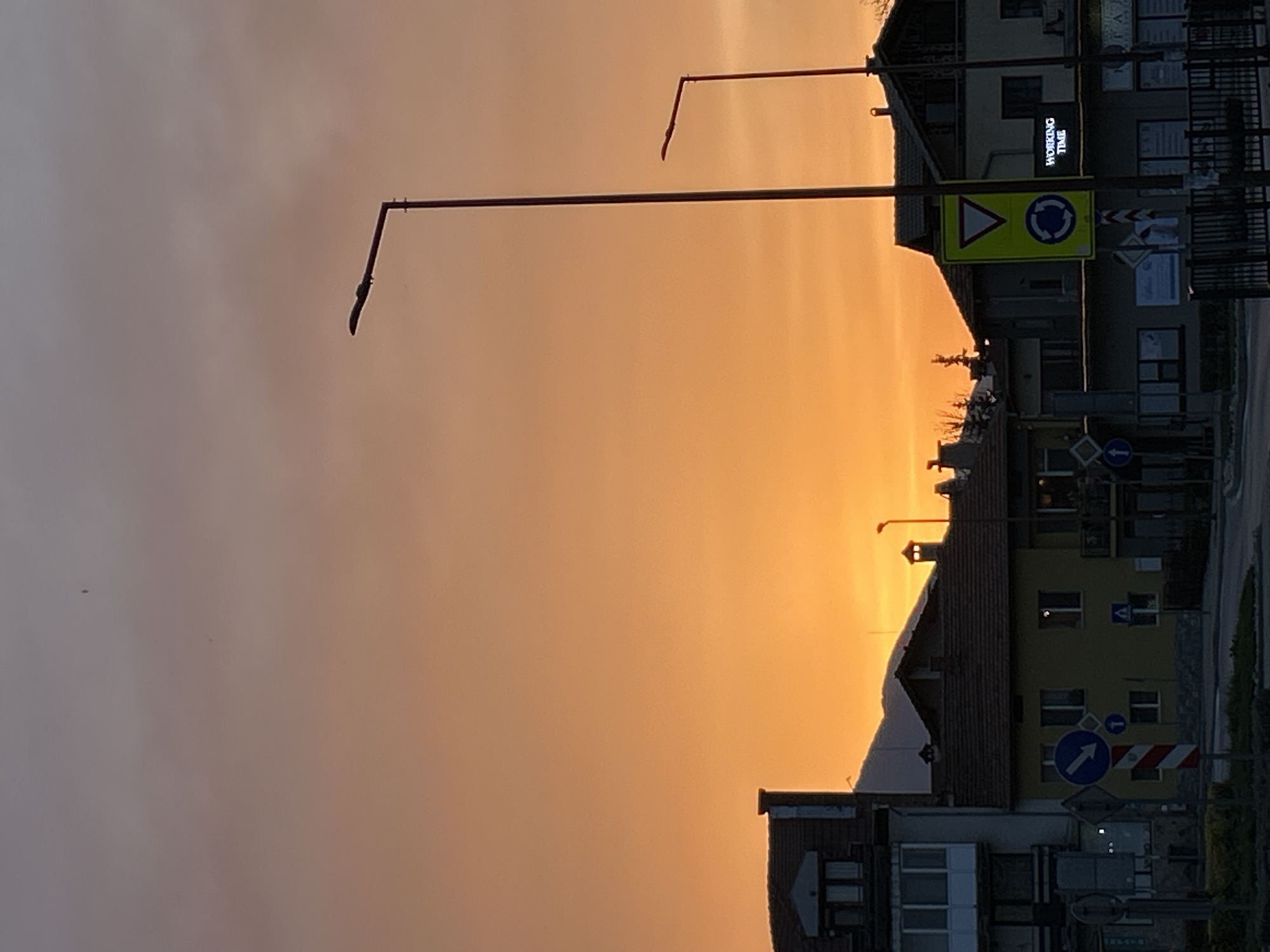 Evening scenes captured in Bansko, Bulgaria during sunset hour