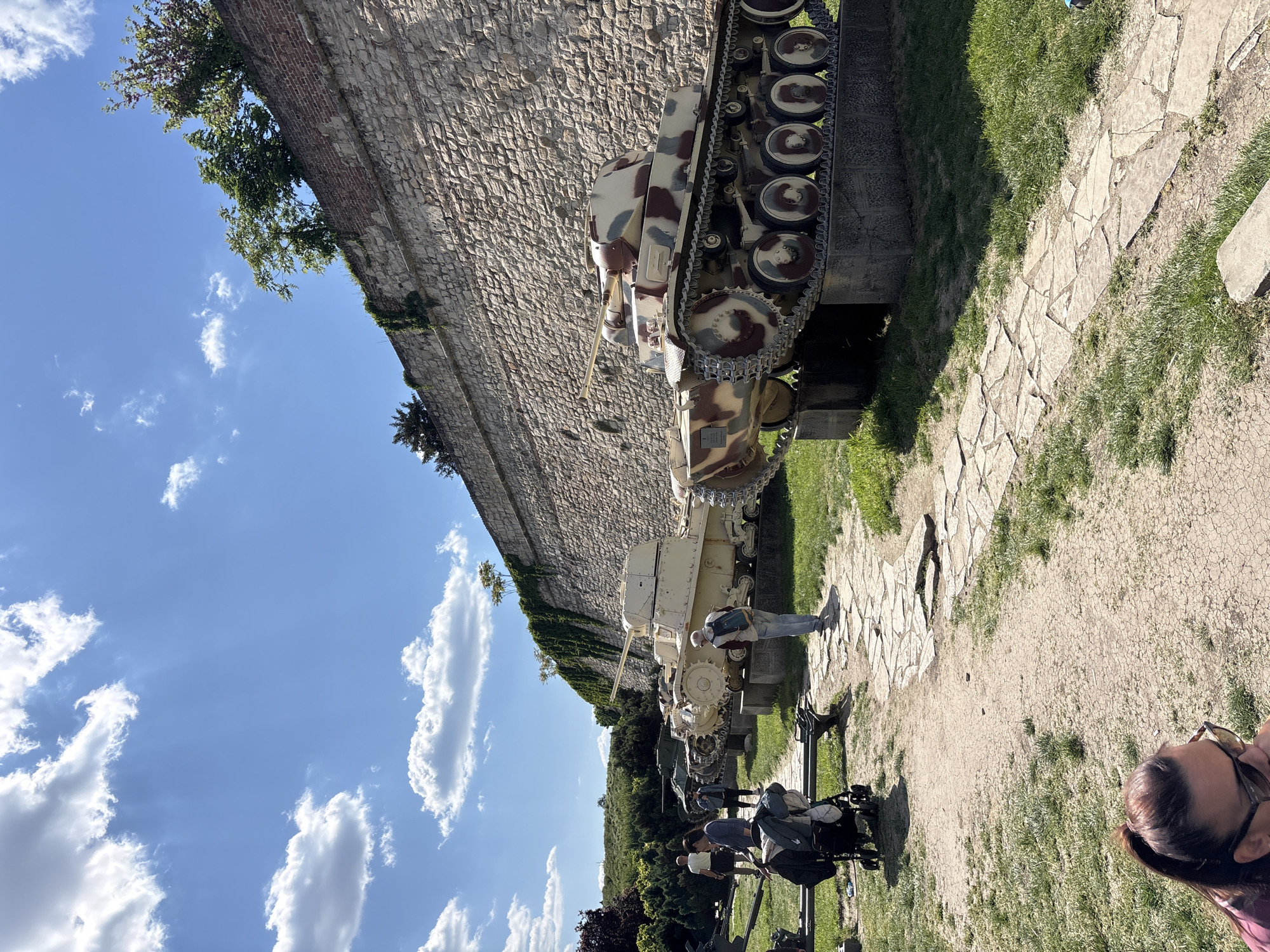 Military tanks displayed at Belgrade's Kalemegdan Fortress complex