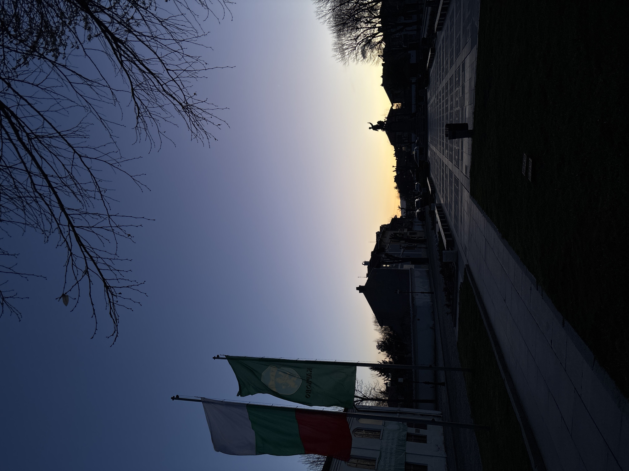 Evening views of Vasil Levski monument captured in Karlovo