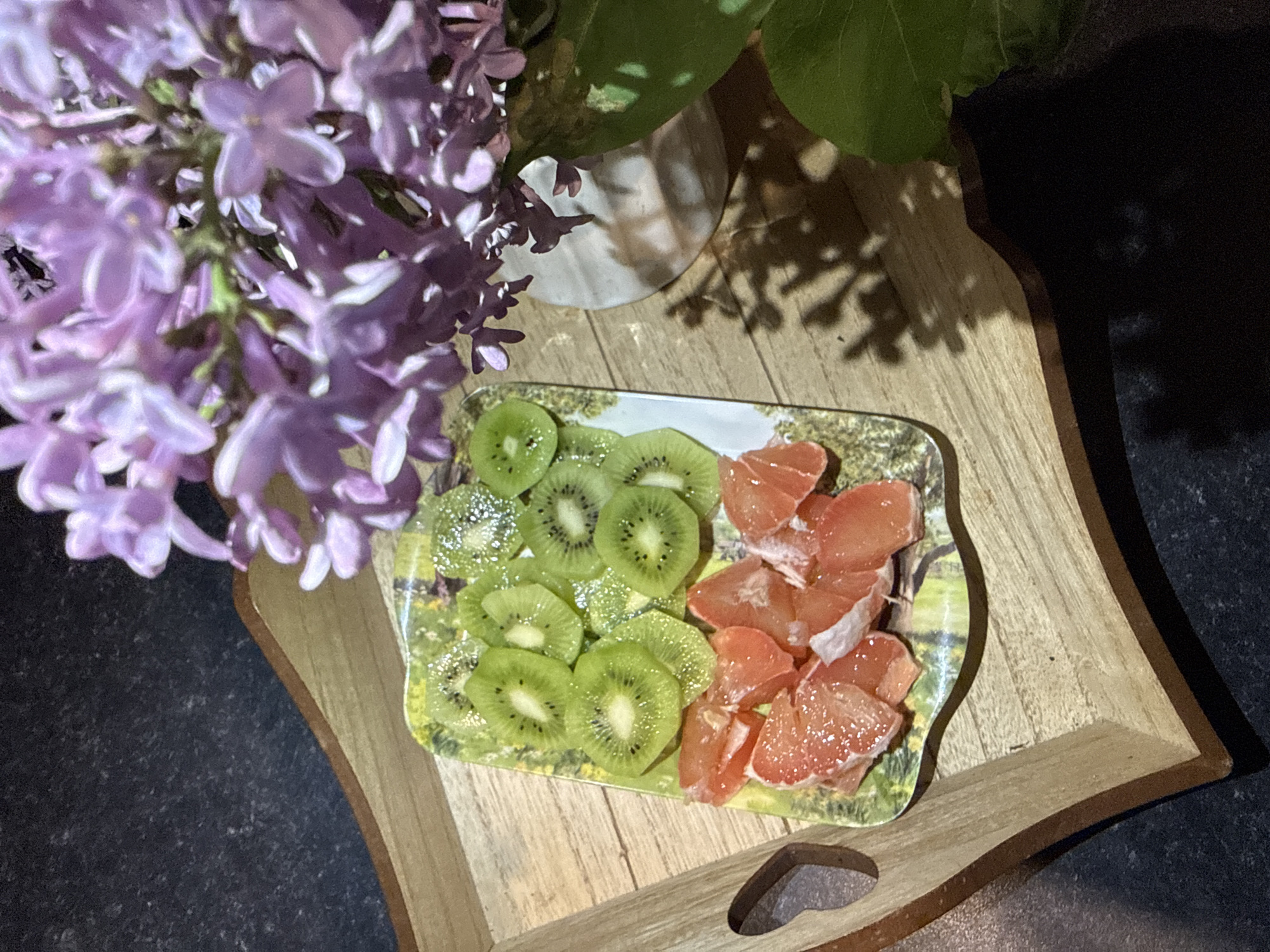 Resident documents indoor fruit and flower arrangements in Great Yarmouth