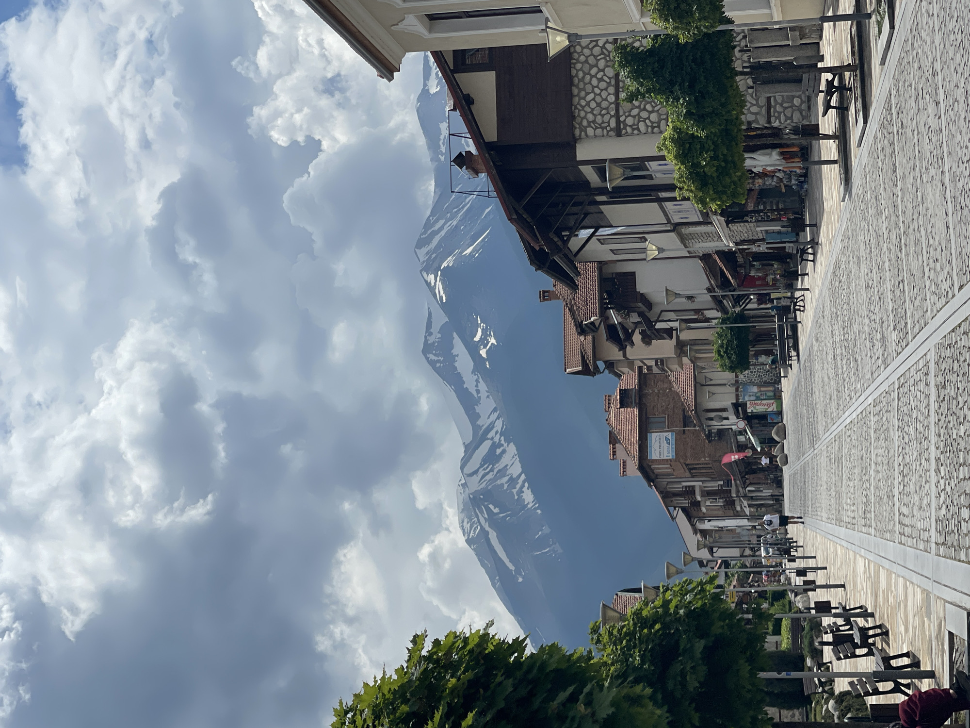 Mountain views documented in Bulgarian town under cloudy skies