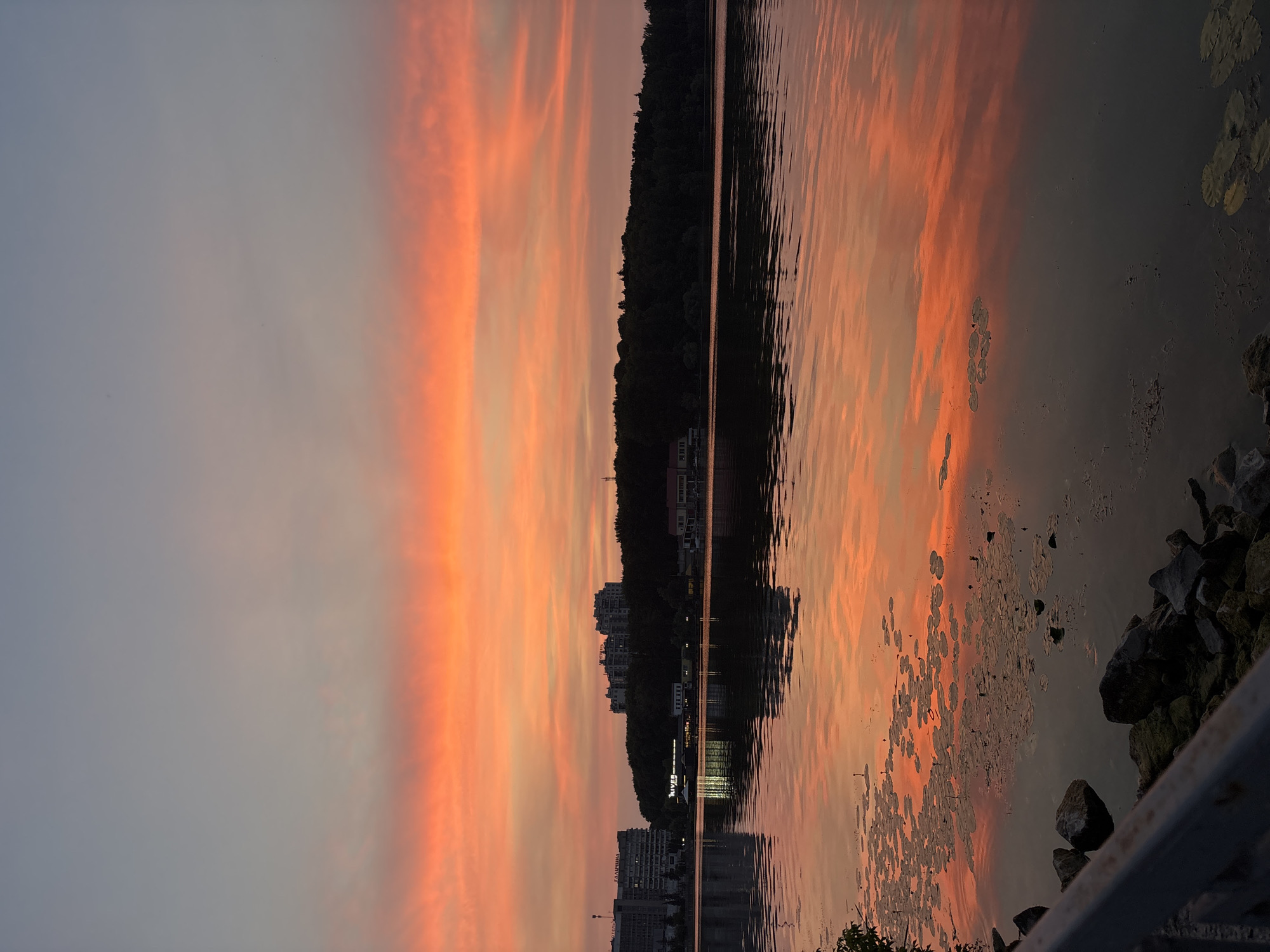 Ternopil at golden hour — lake, wildlife, and city streets