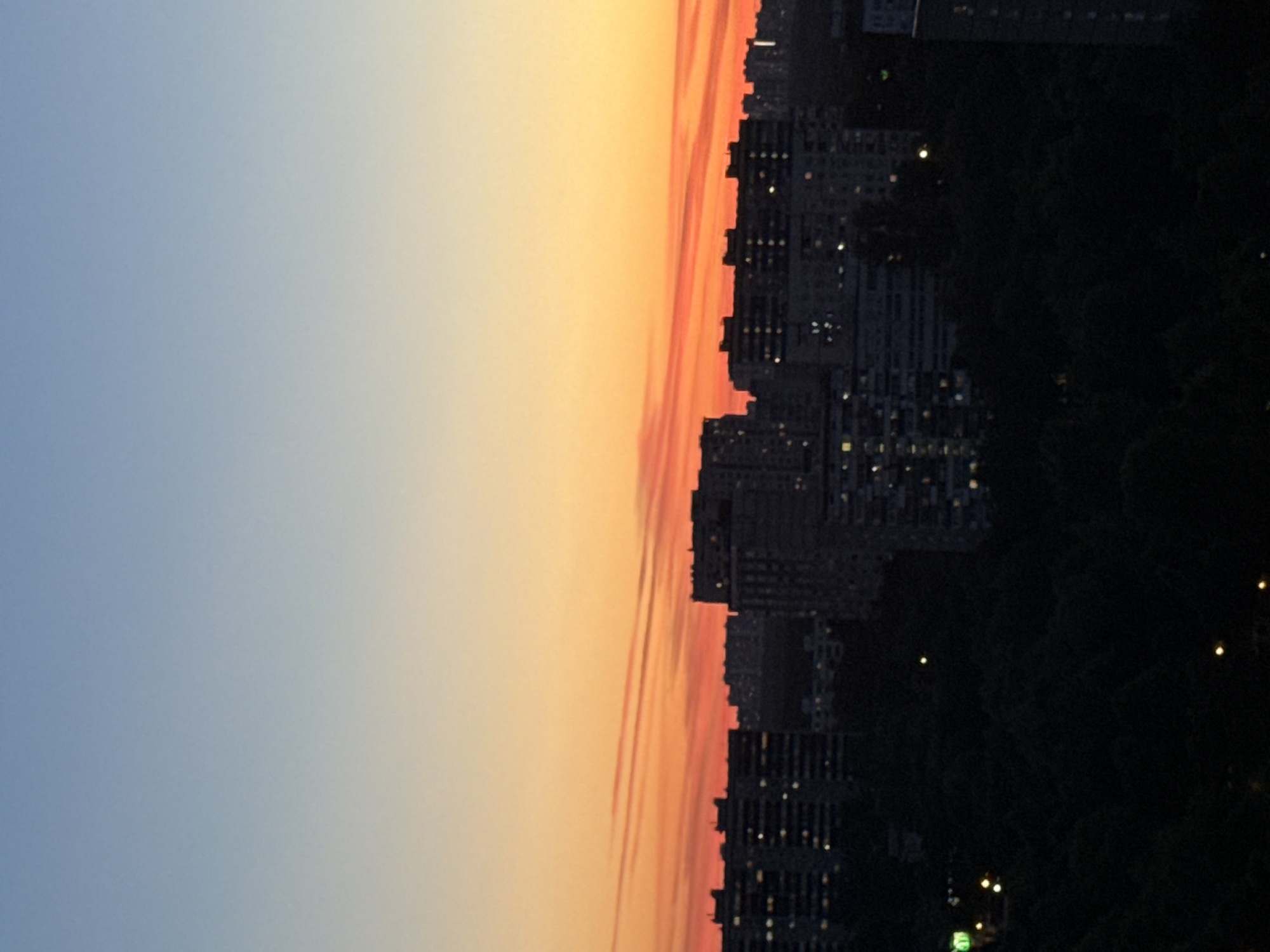 City skyline sunset captured from multiple angles at dusk