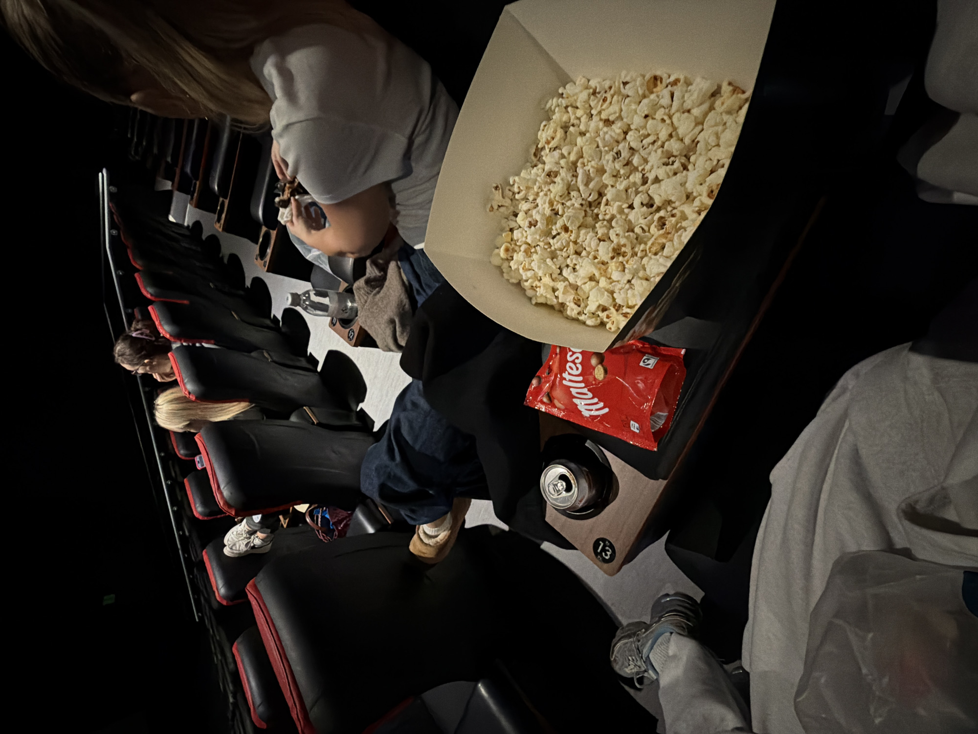Moviegoers settle into London cinema for evening screening